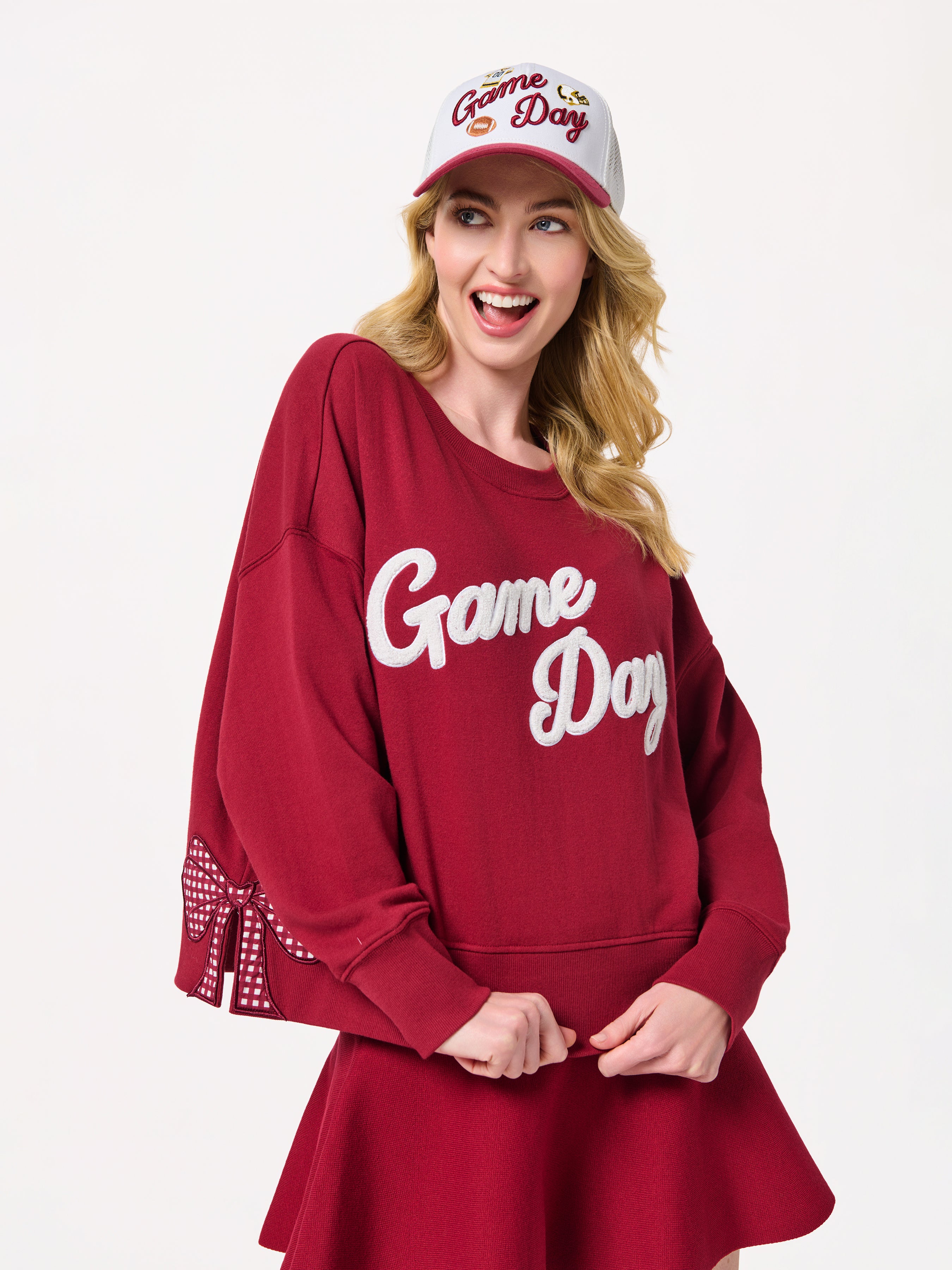 Shiraleah "Game Day" Relaxed Sweatshirt MAROON / EXTRA SMALL