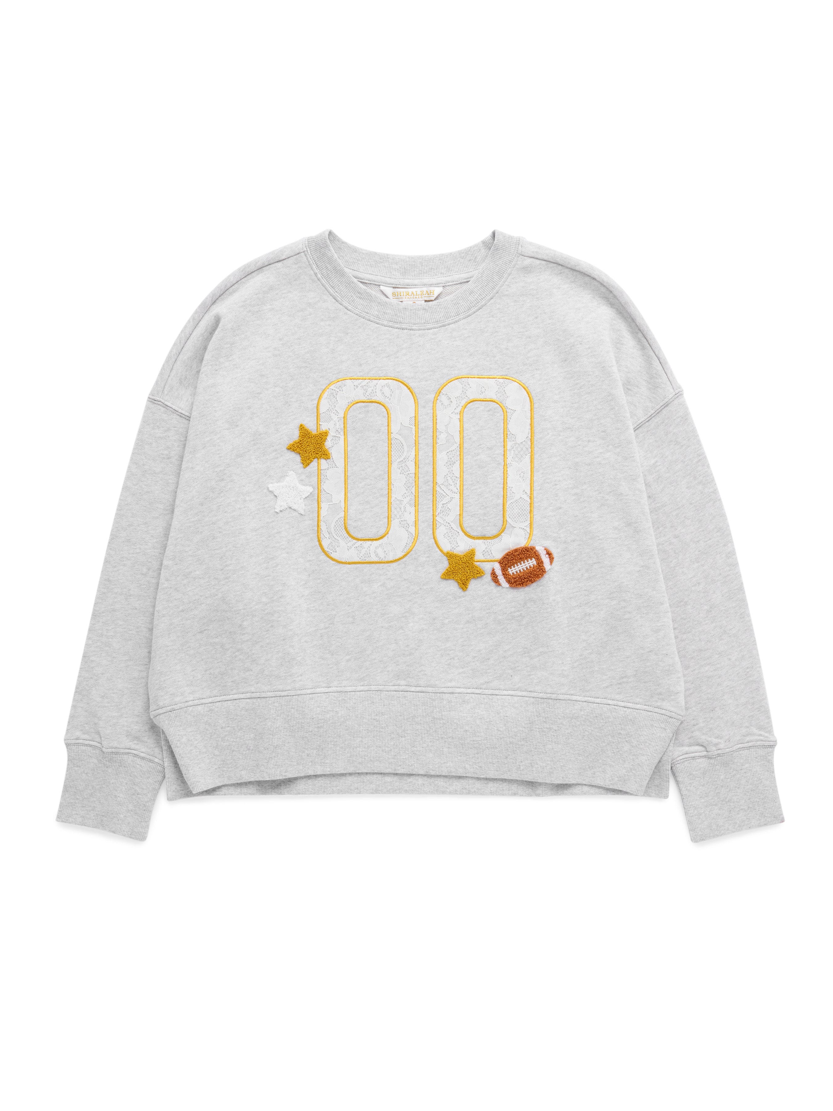 Shiraleah "00" Varsity Relaxed Sweatshirt GREY / EXTRA SMALL
