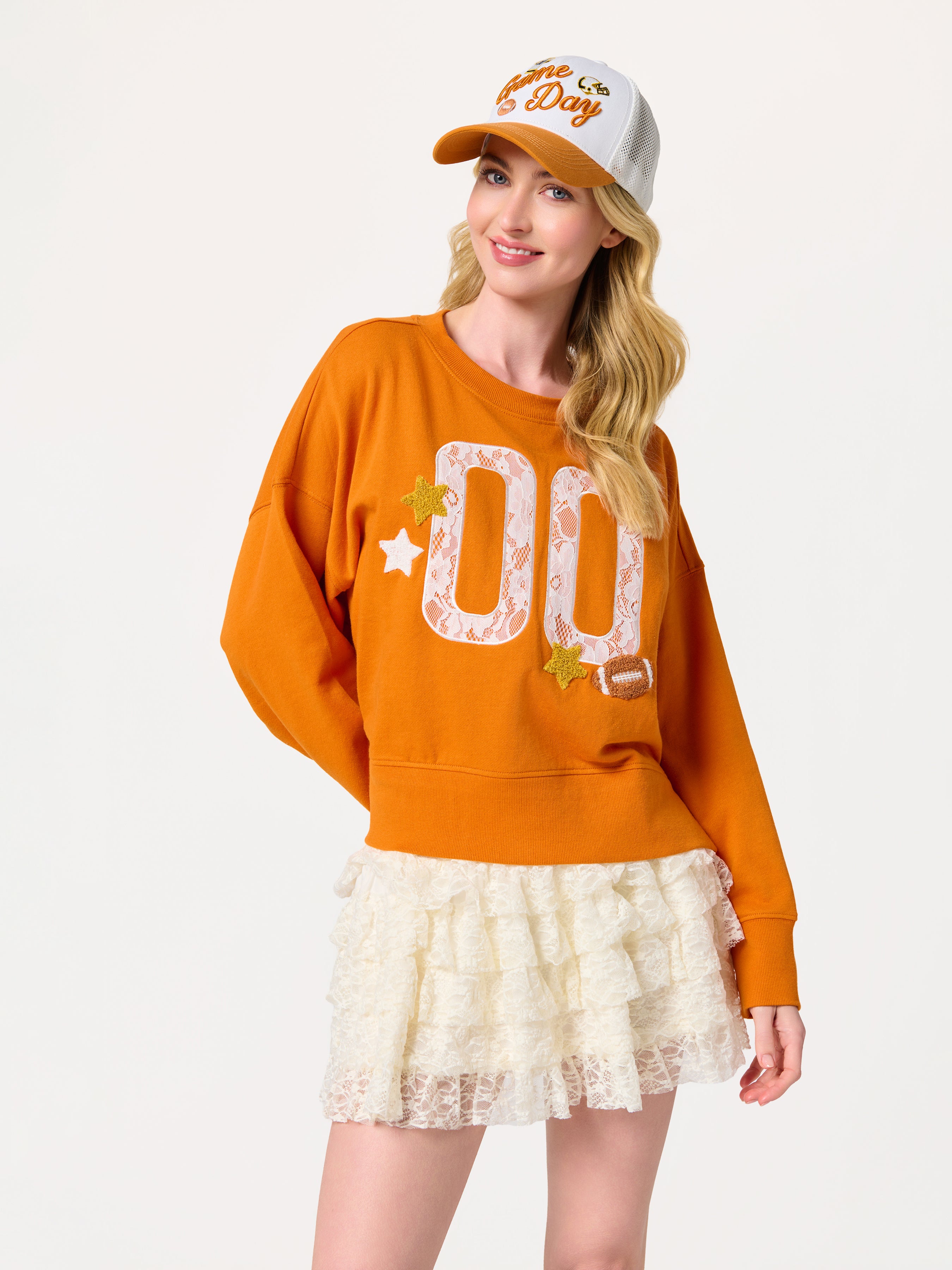 Shiraleah "00" Varsity Relaxed Sweatshirt BURNT ORANGE / EXTRA SMALL