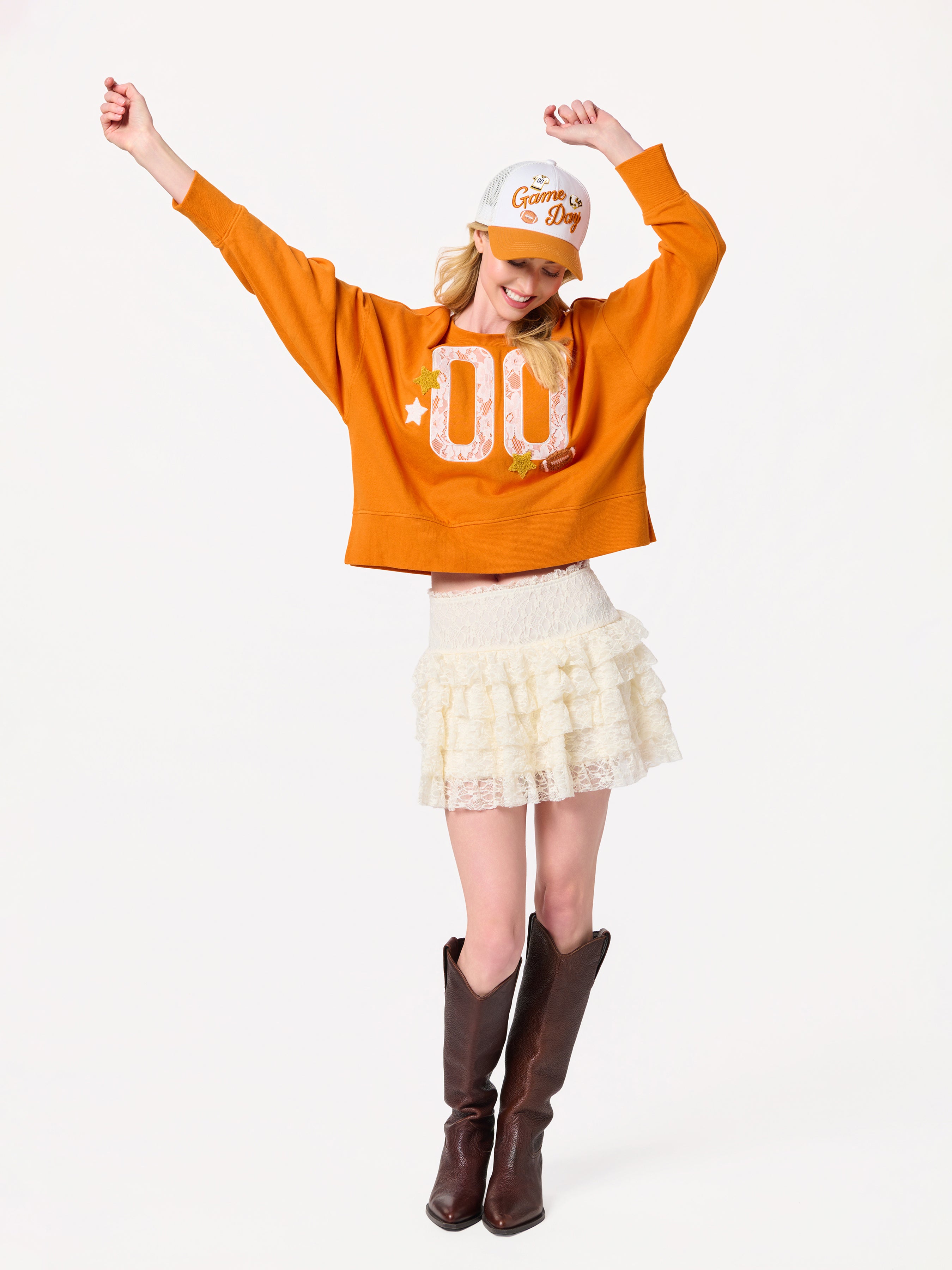 Shiraleah "00" Varsity Relaxed Sweatshirt BURNT ORANGE / EXTRA SMALL