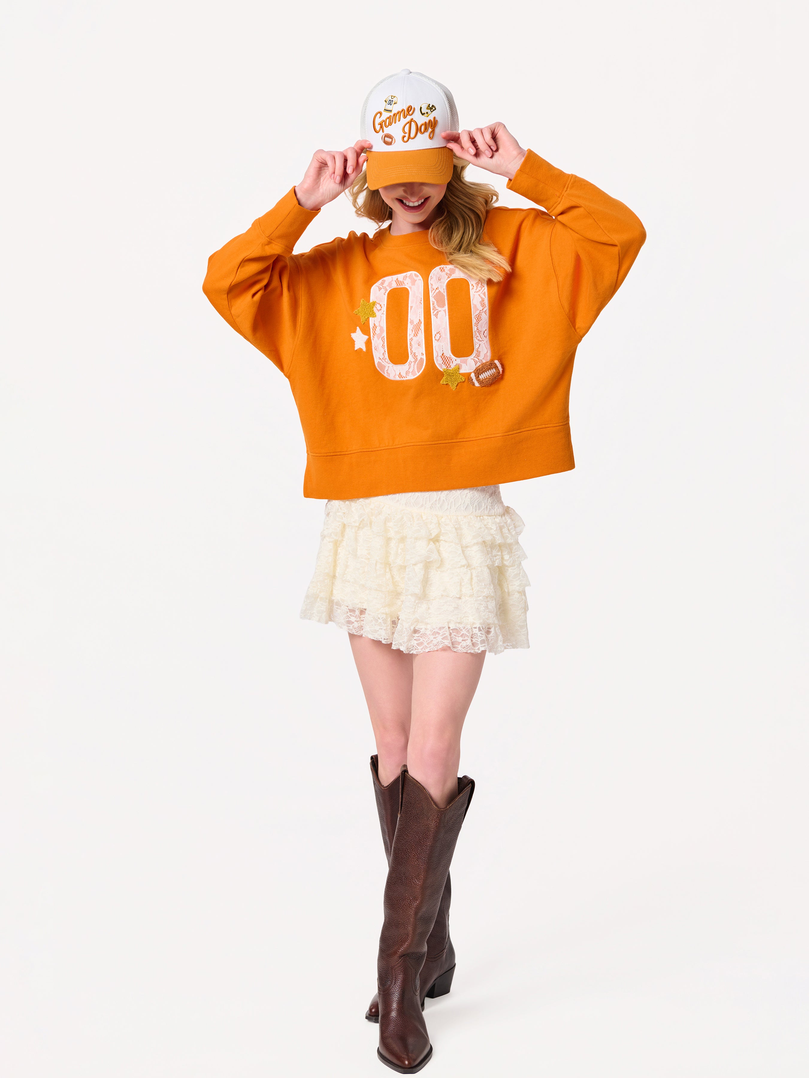 Shiraleah "00" Varsity Relaxed Sweatshirt BURNT ORANGE / EXTRA SMALL