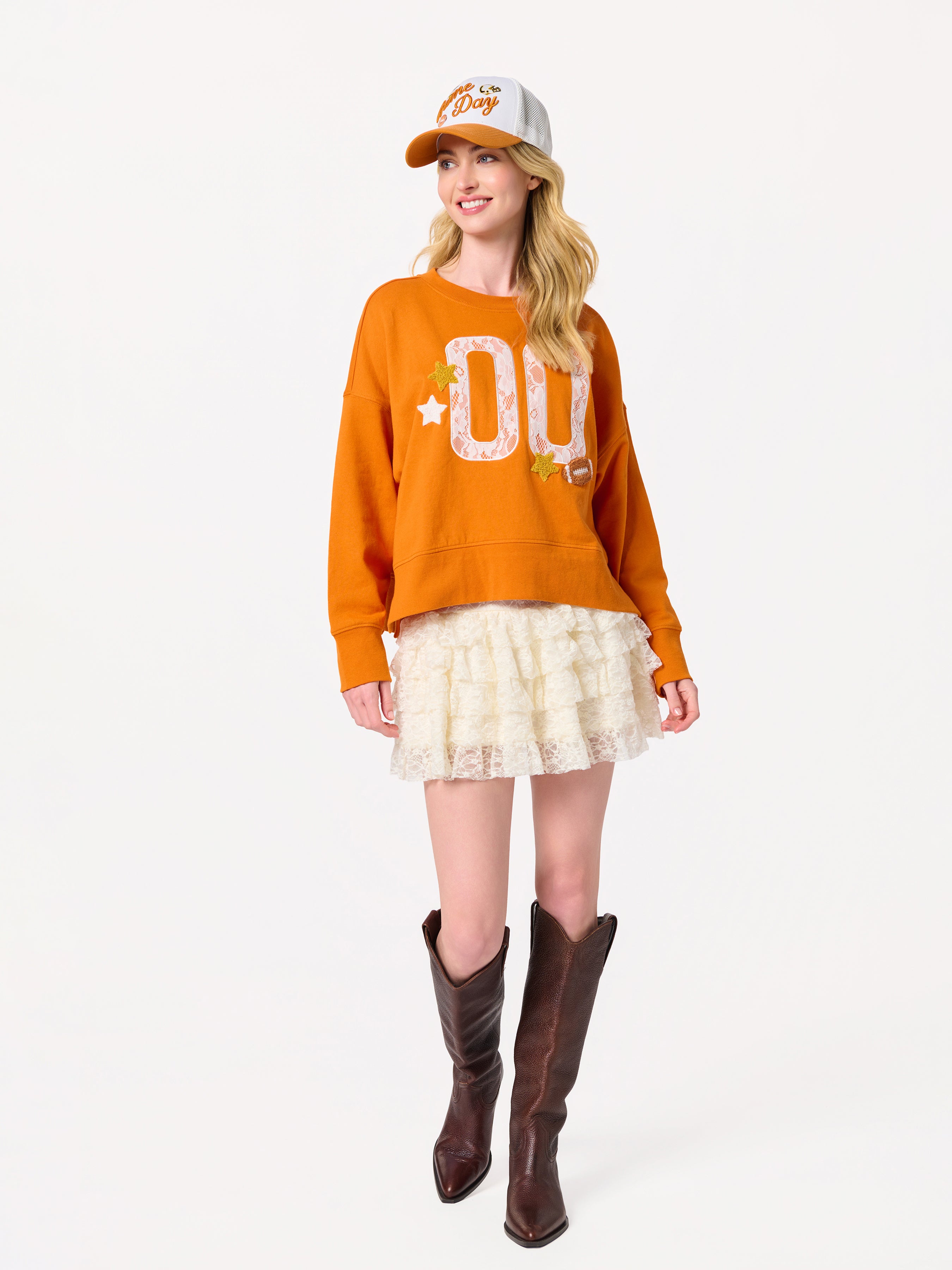Shiraleah "00" Varsity Relaxed Sweatshirt BURNT ORANGE / EXTRA SMALL