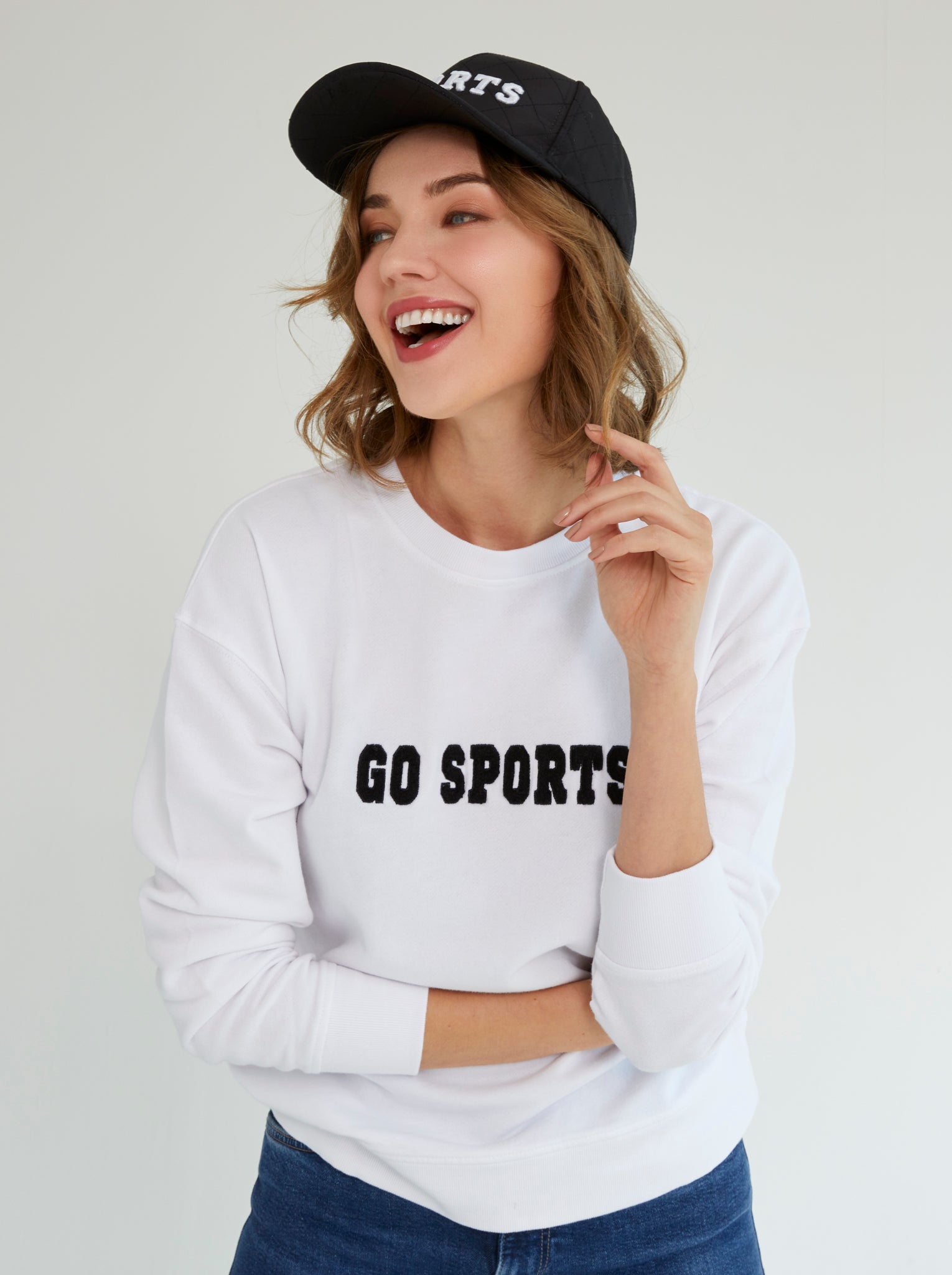 Shiraleah "Go Sports!" Sweatshirt, White