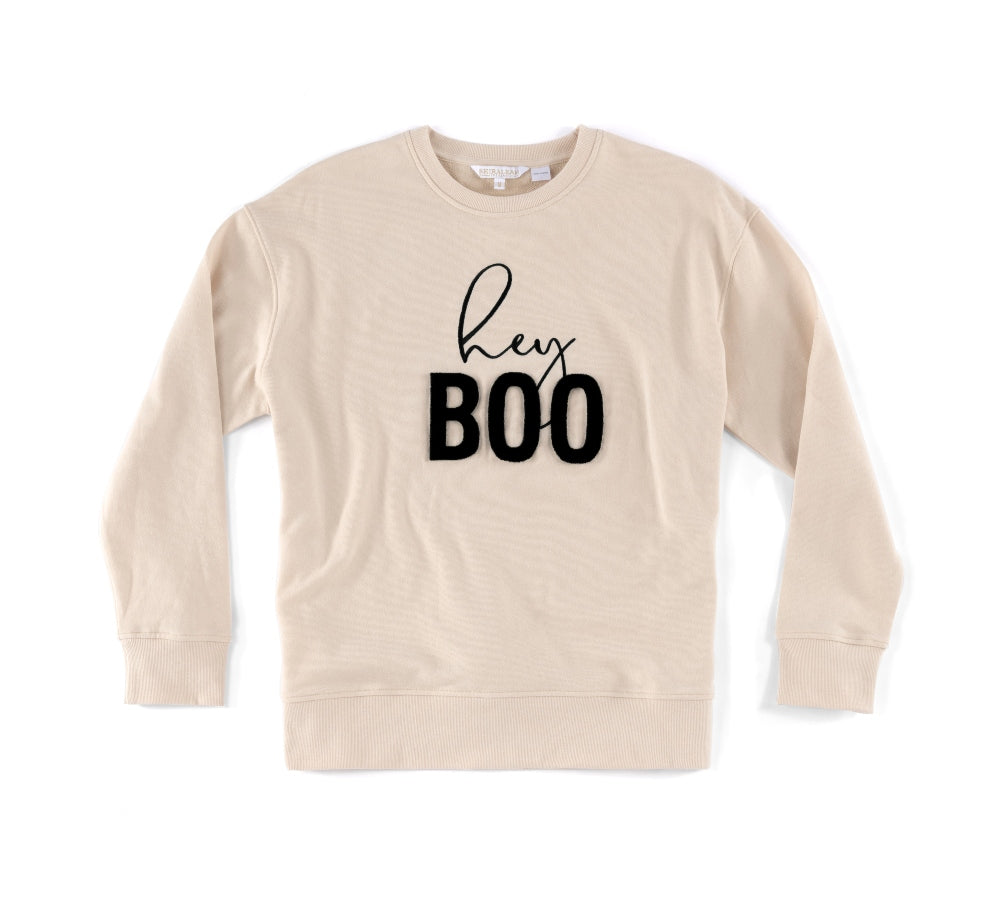 Shiraleah "Hey Boo" Sweatshirt, Putty