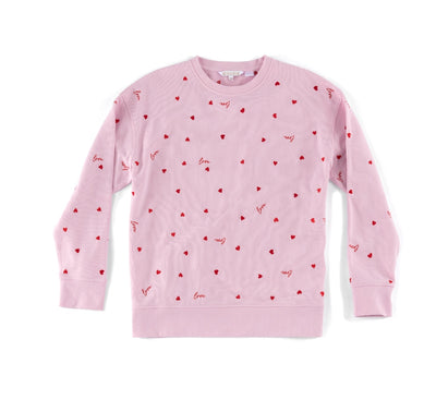 Shiraleah Hearts Robe - Pink - L/XL Fits Sizes 9-10