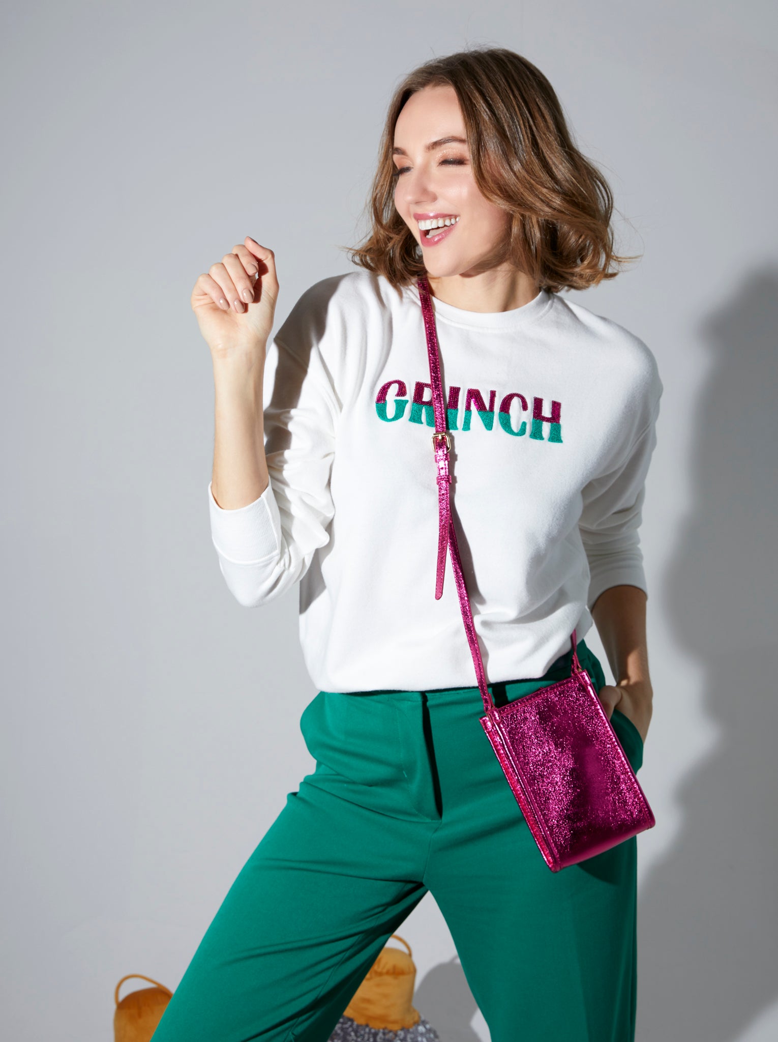 Shiraleah "Grinch" Sweatshirt, Ivory