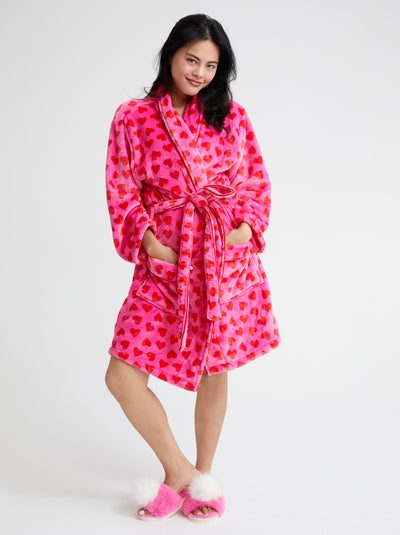Shiraleah Hearts Robe, Pink
