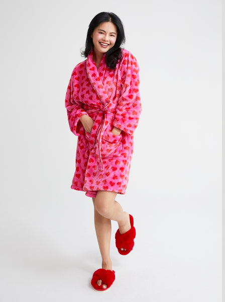 Shiraleah Hearts Robe, Pink