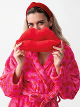 Shiraleah Lips Pillow, Red