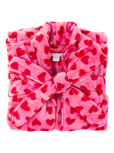 Shiraleah Hearts Robe, Pink S/M fits sizes 6-8