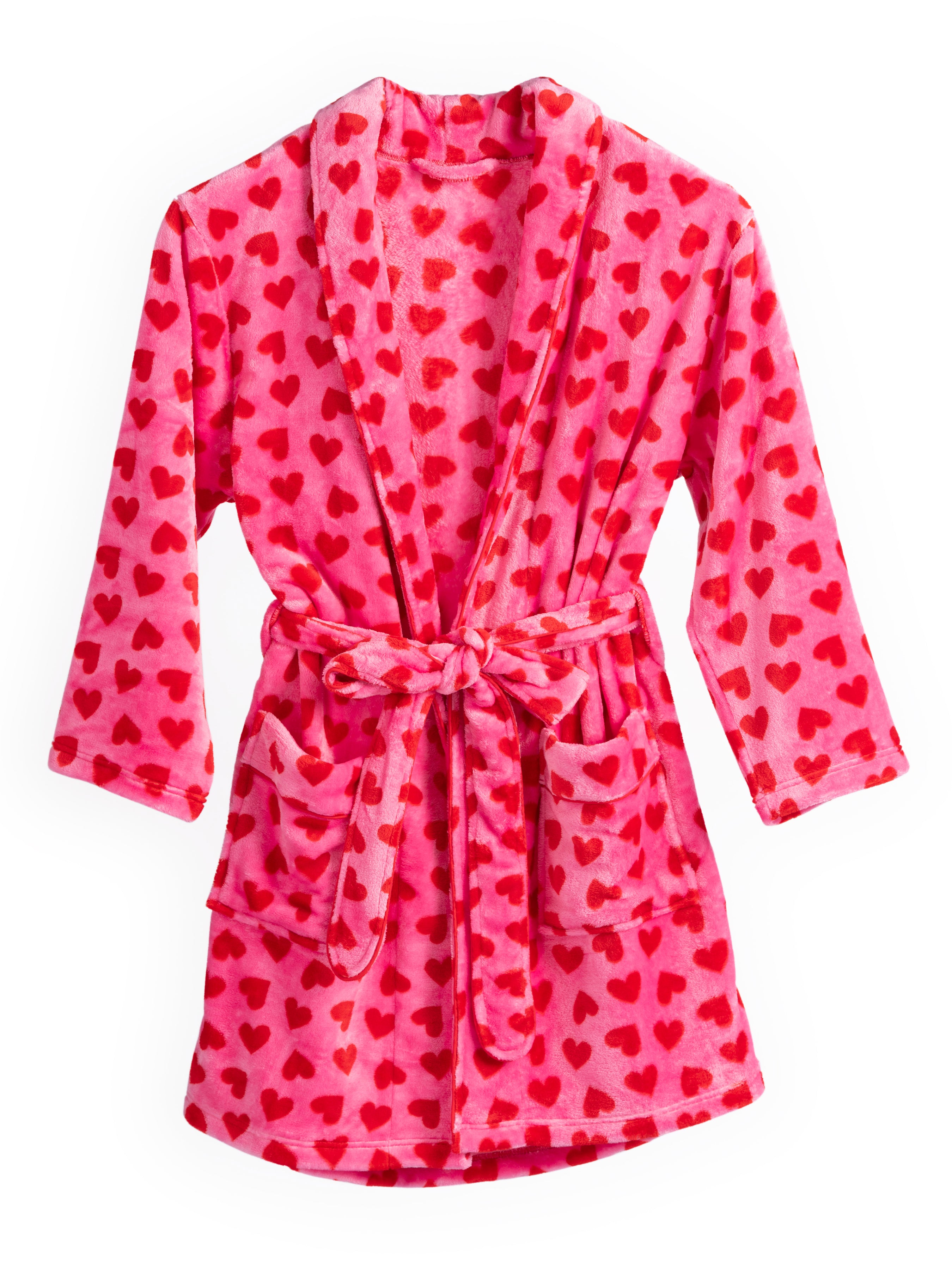 Shiraleah Hearts Robe, Pink S/M fits sizes 6-8