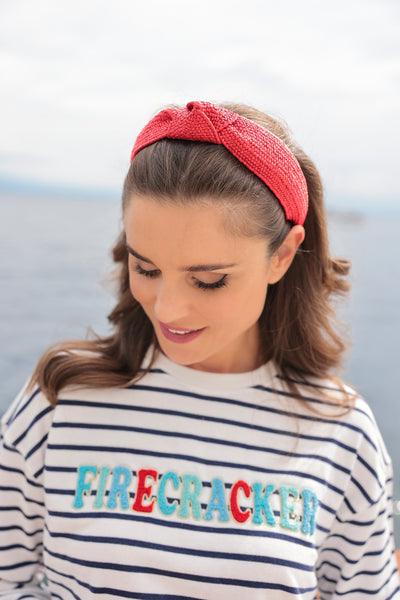 Shiraleah Knotted Woven Headband, Red - FINAL SALE ONLY