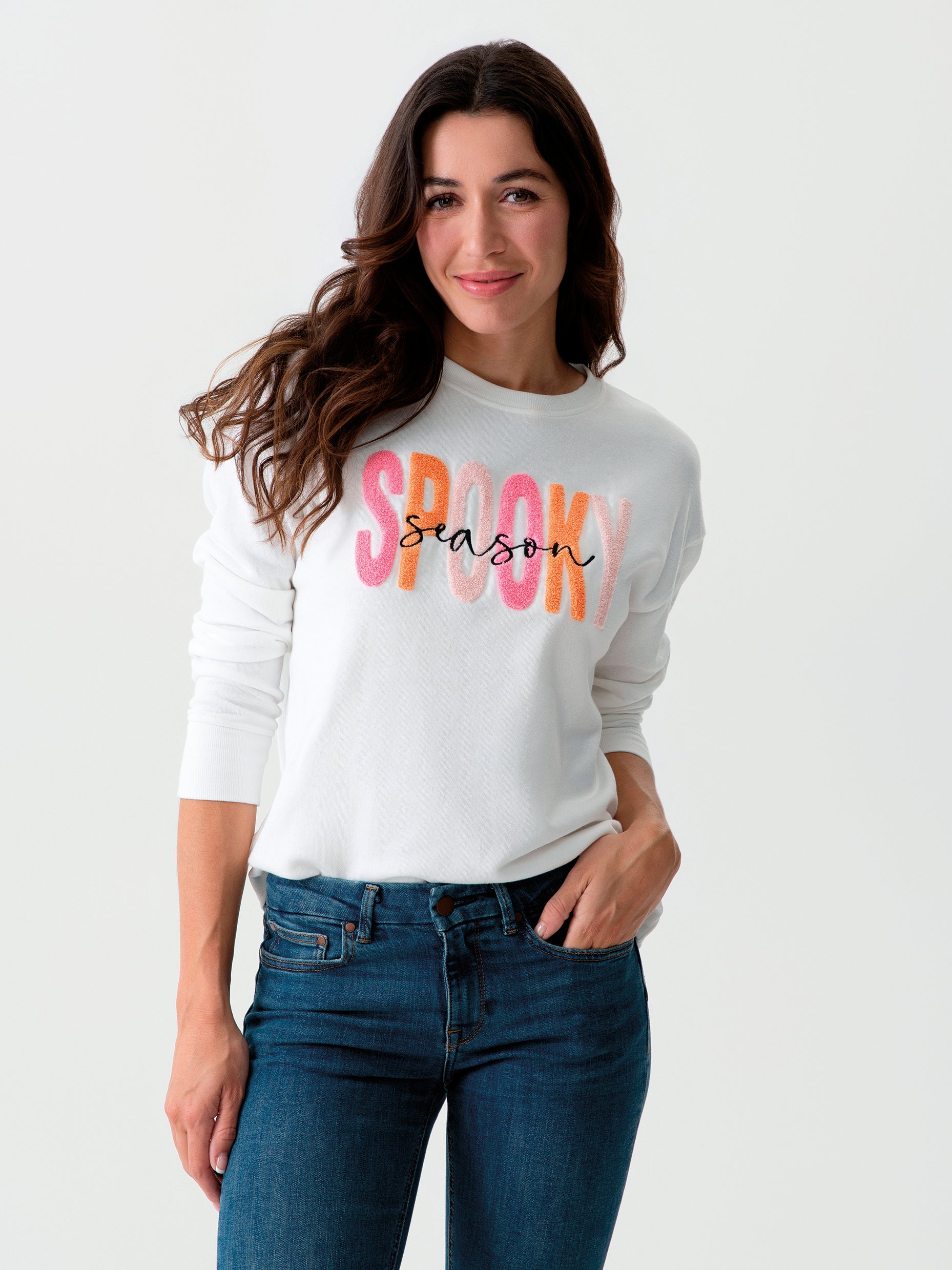 Shiraleah "Spooky Season" Sweatshirt, Ivory