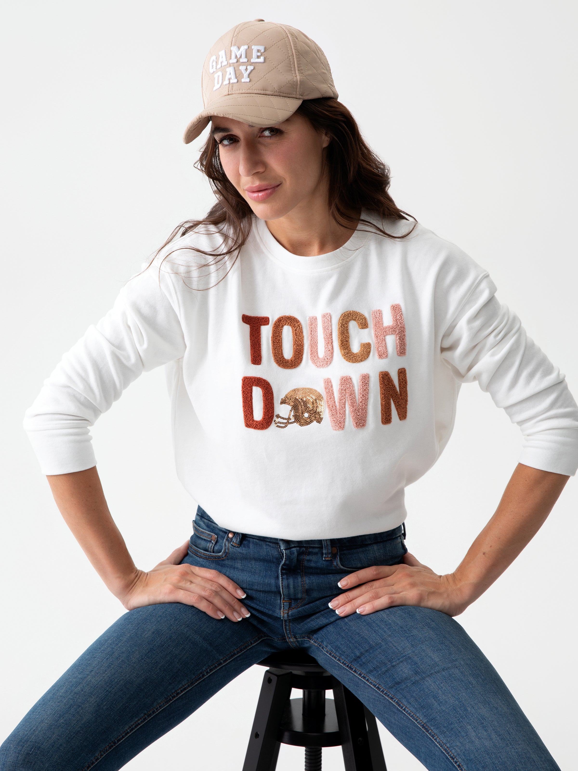 Shiraleah "Touchdown" Sweatshirt, Ivory