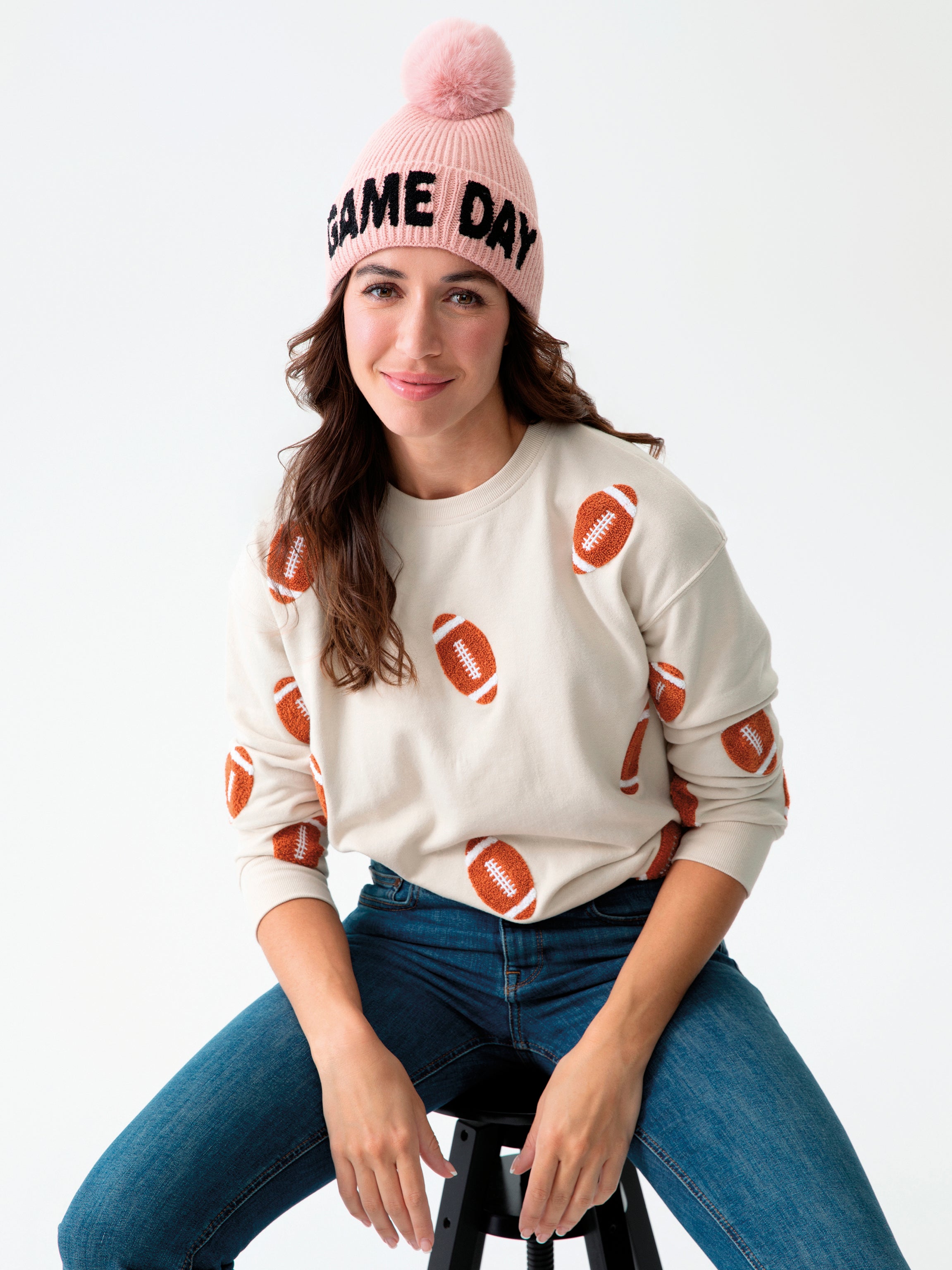 Shiraleah "Game Day" Beanie, Blush