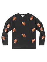 Shiraleah Sequin Football Sweatshirt, Black BLACK / SMALL