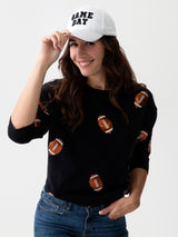 Shiraleah Sequin Football Sweatshirt, Black