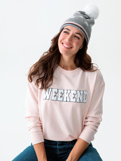 Shiraleah "Weekend" Sweatshirt, Blush