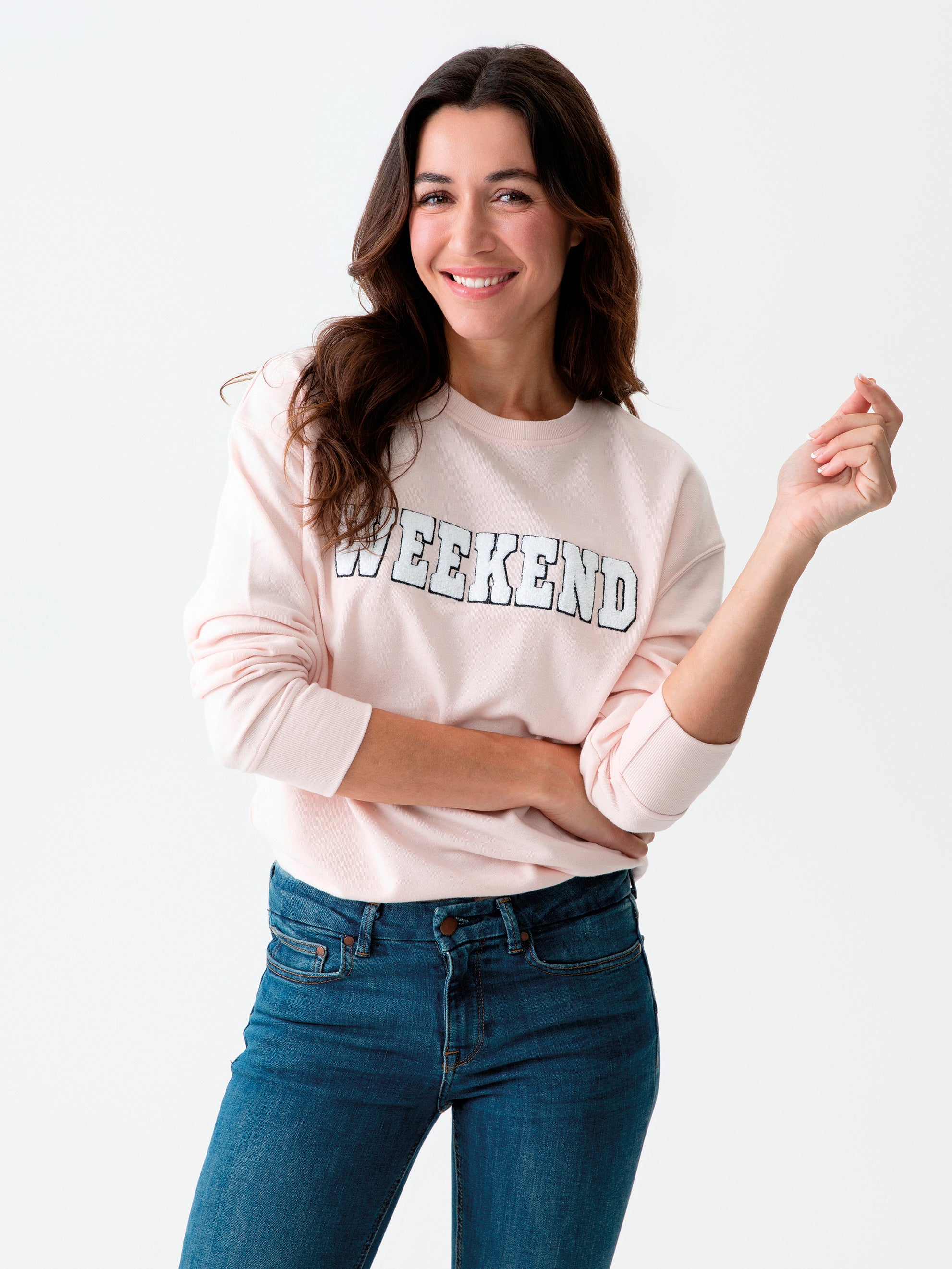 Shiraleah "Weekend" Sweatshirt, Blush