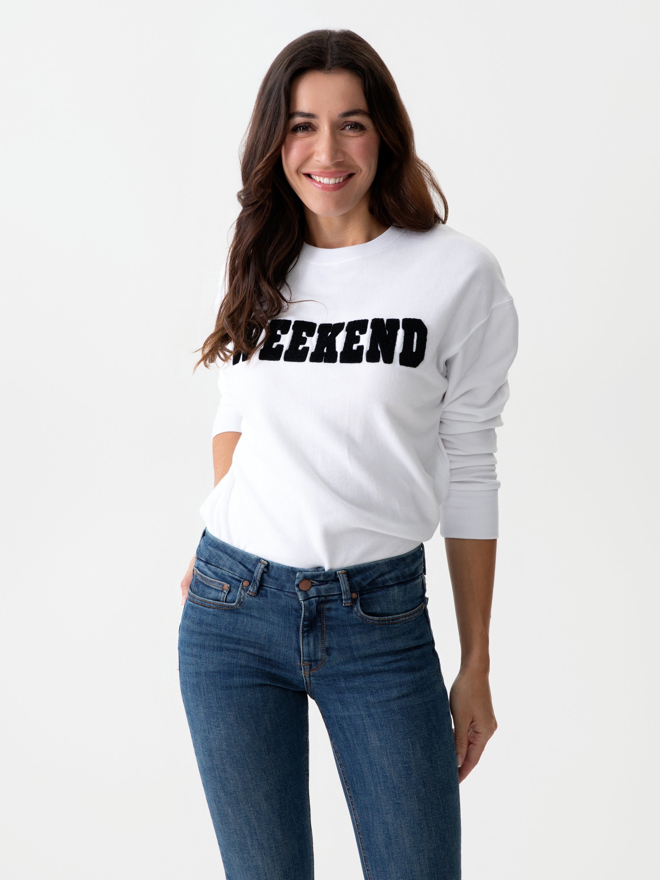 Shiraleah "Weekend" Sweatshirt, White