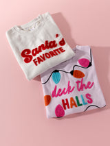 Shiraleah "Deck The Halls" Sweatshirt, Blush