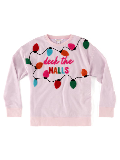 Shiraleah "Deck The Halls" Sweatshirt, Blush BLUSH / SMALL