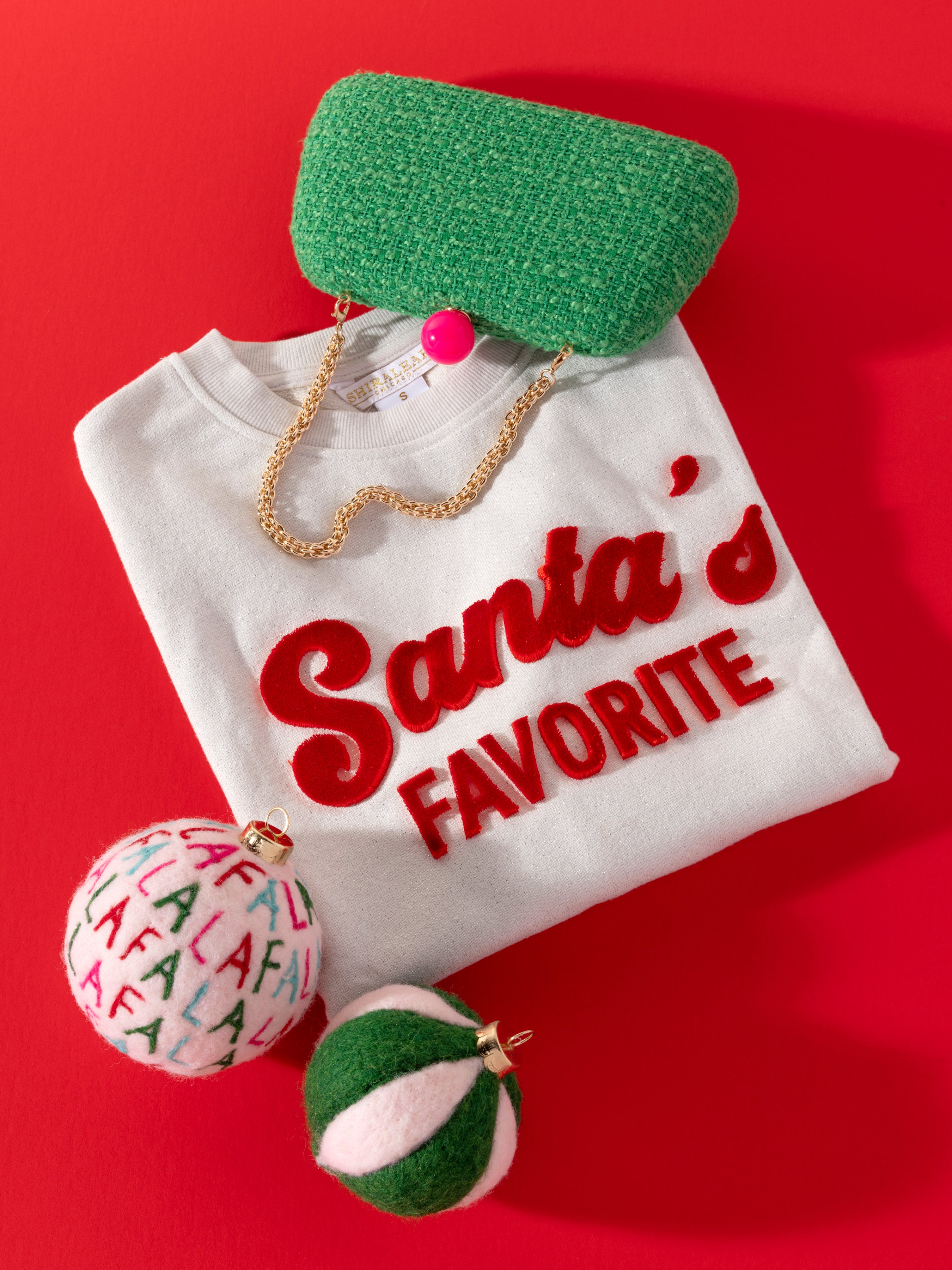 Shiraleah "Santa's Favorite" Sweatshirt, Ivory