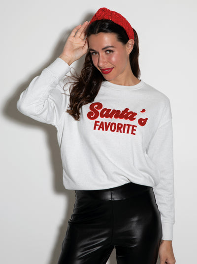 Shiraleah "Santa's Favorite" Sweatshirt, Ivory