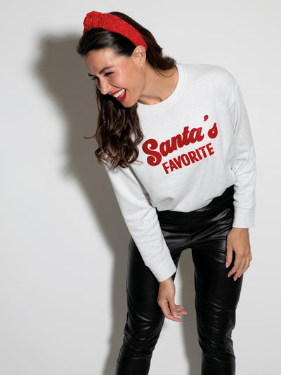 Shiraleah "Santa's Favorite" Sweatshirt, Ivory