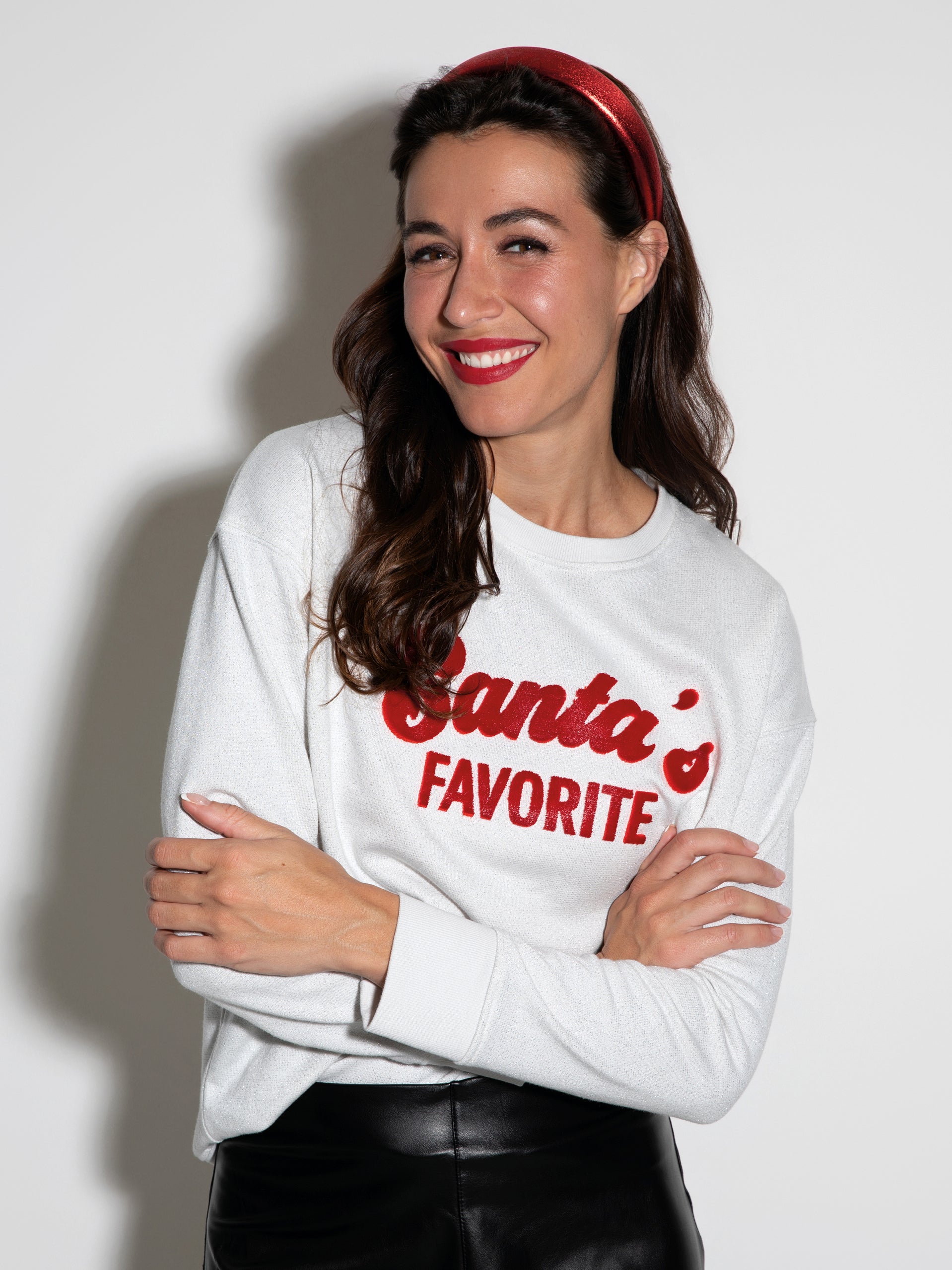 Shiraleah "Santa's Favorite" Sweatshirt, Ivory