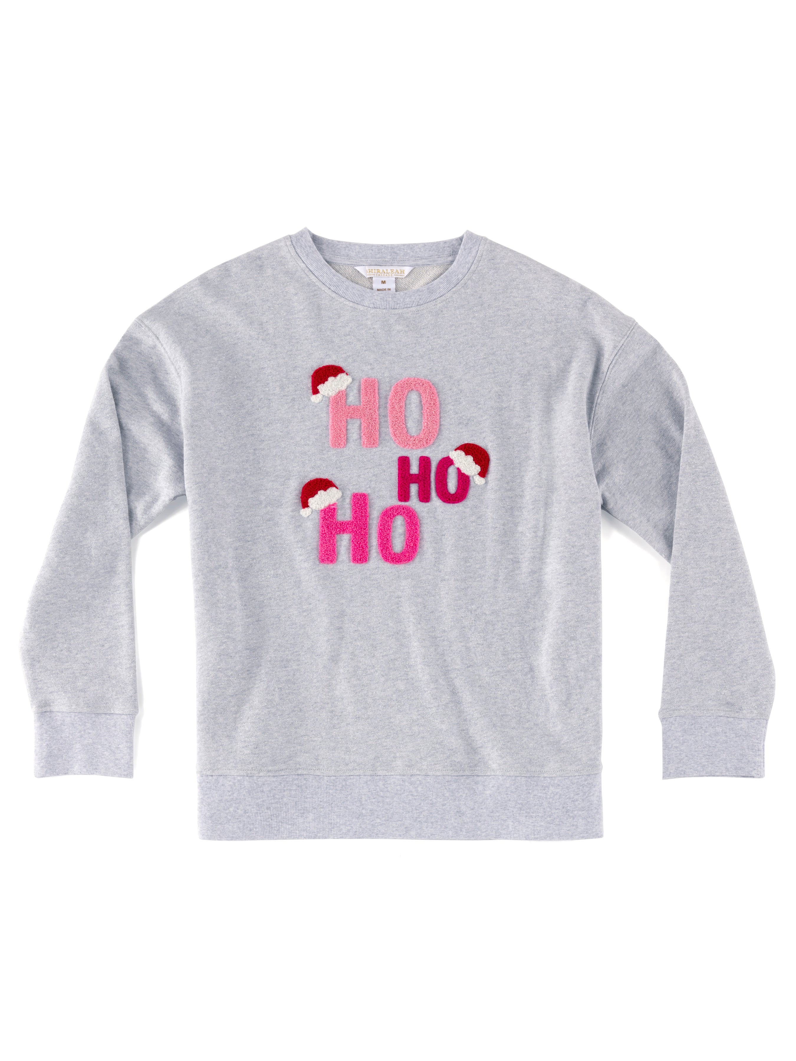 Shiraleah "Ho Ho Ho" Sweatshirt, Grey GREY / SMALL