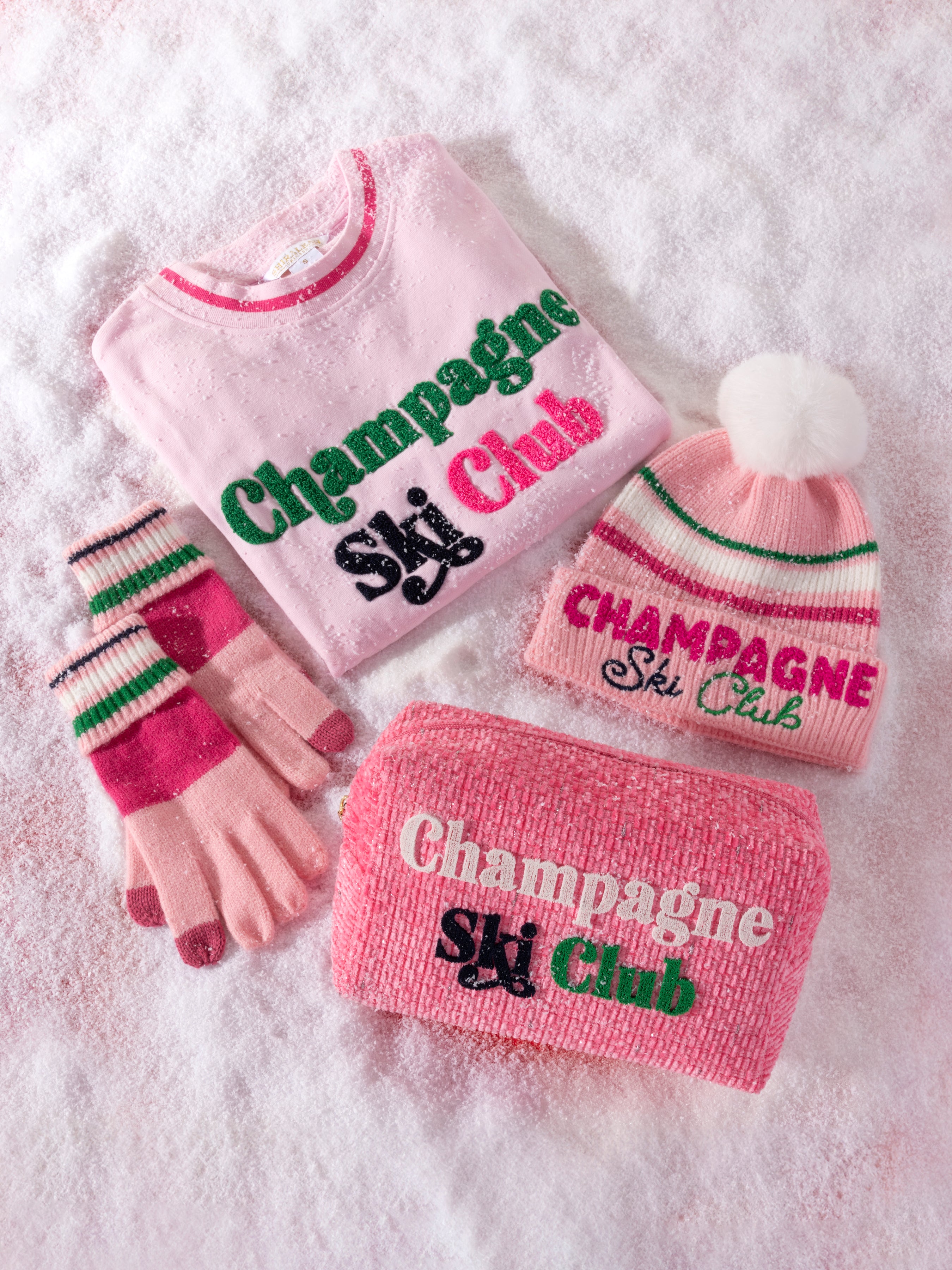 Shiraleah "Champagne Ski Club" Sweatshirt, Blush