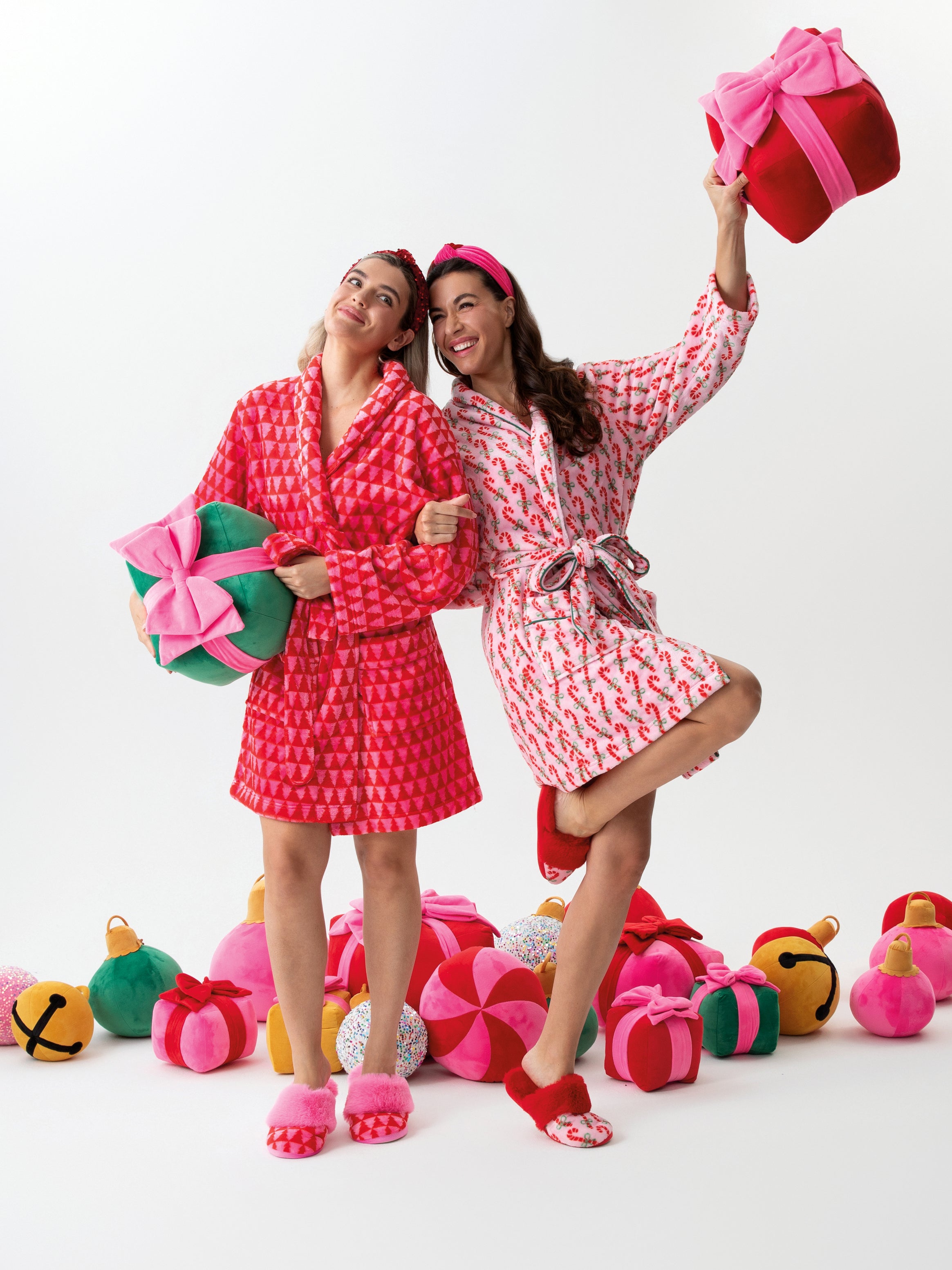 Shiraleah Felicity Candy Cane Robe, Pink