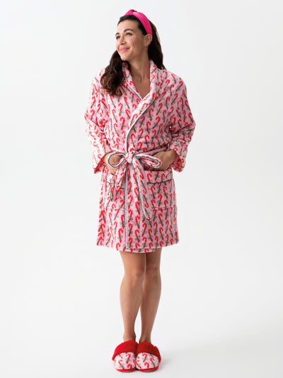 Shiraleah Felicity Candy Cane Robe, Pink