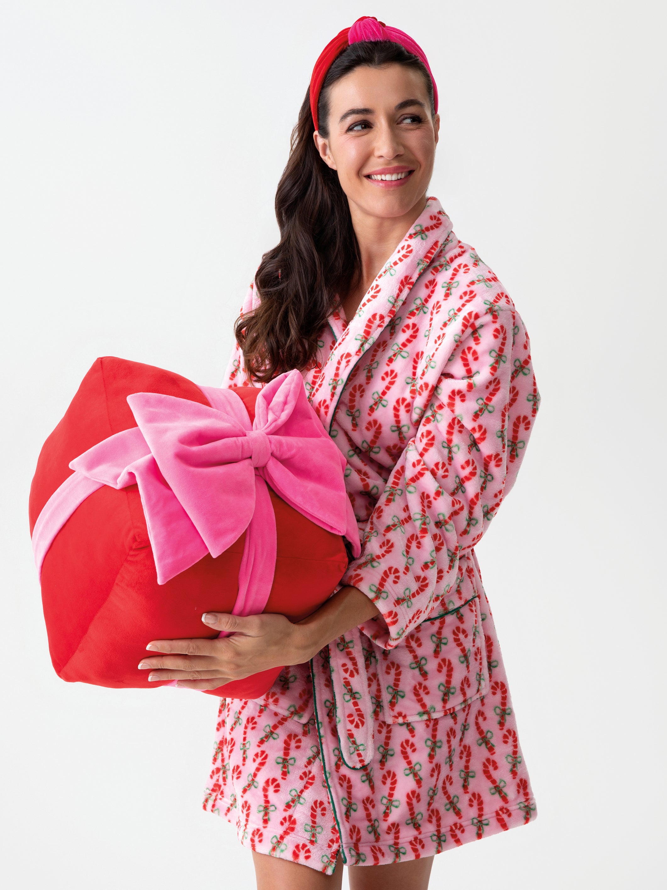 Shiraleah Felicity Candy Cane Robe, Pink