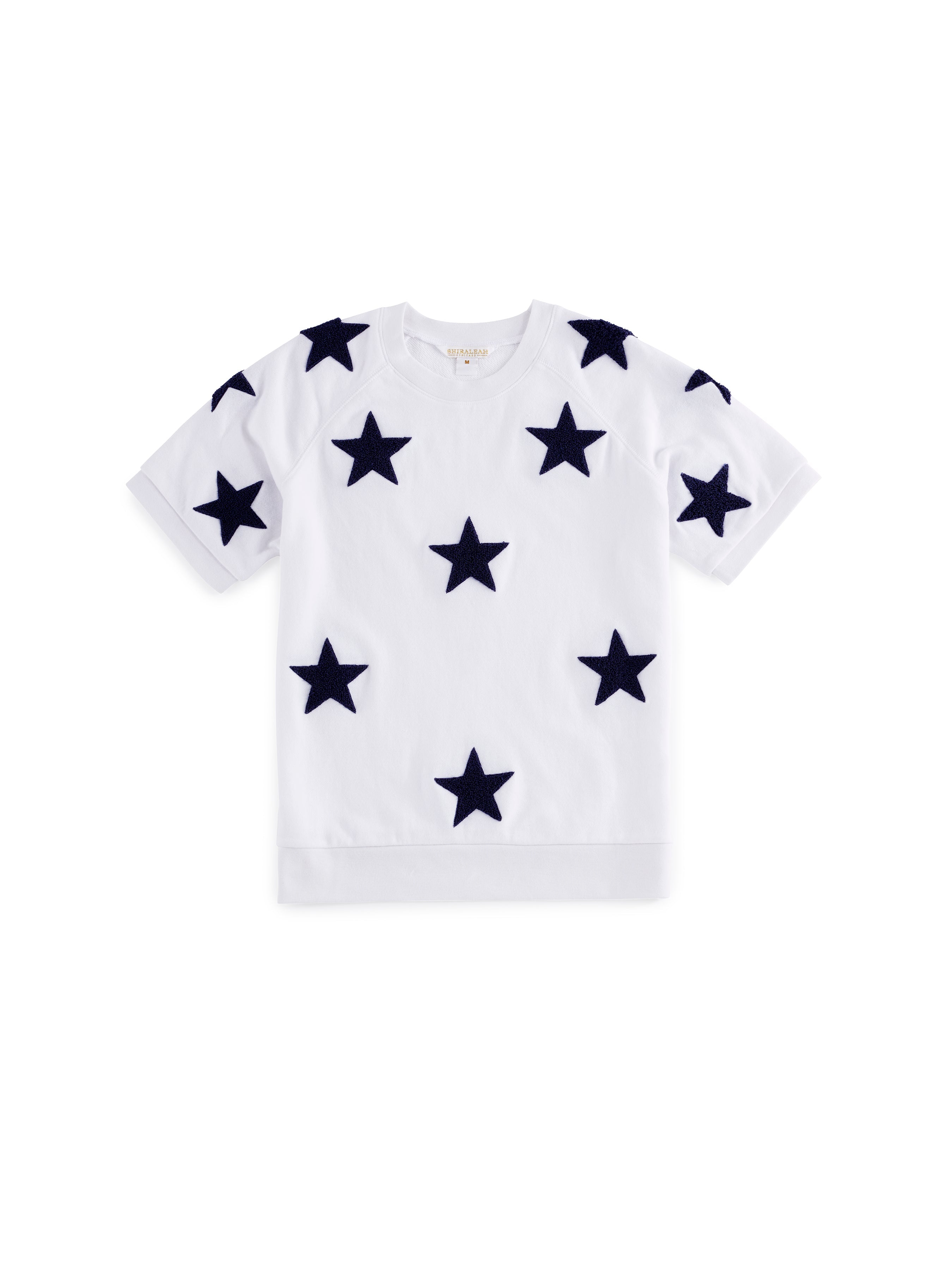 Shiraleah Stars Lightweight Short Sleeve Sweatshirt, White