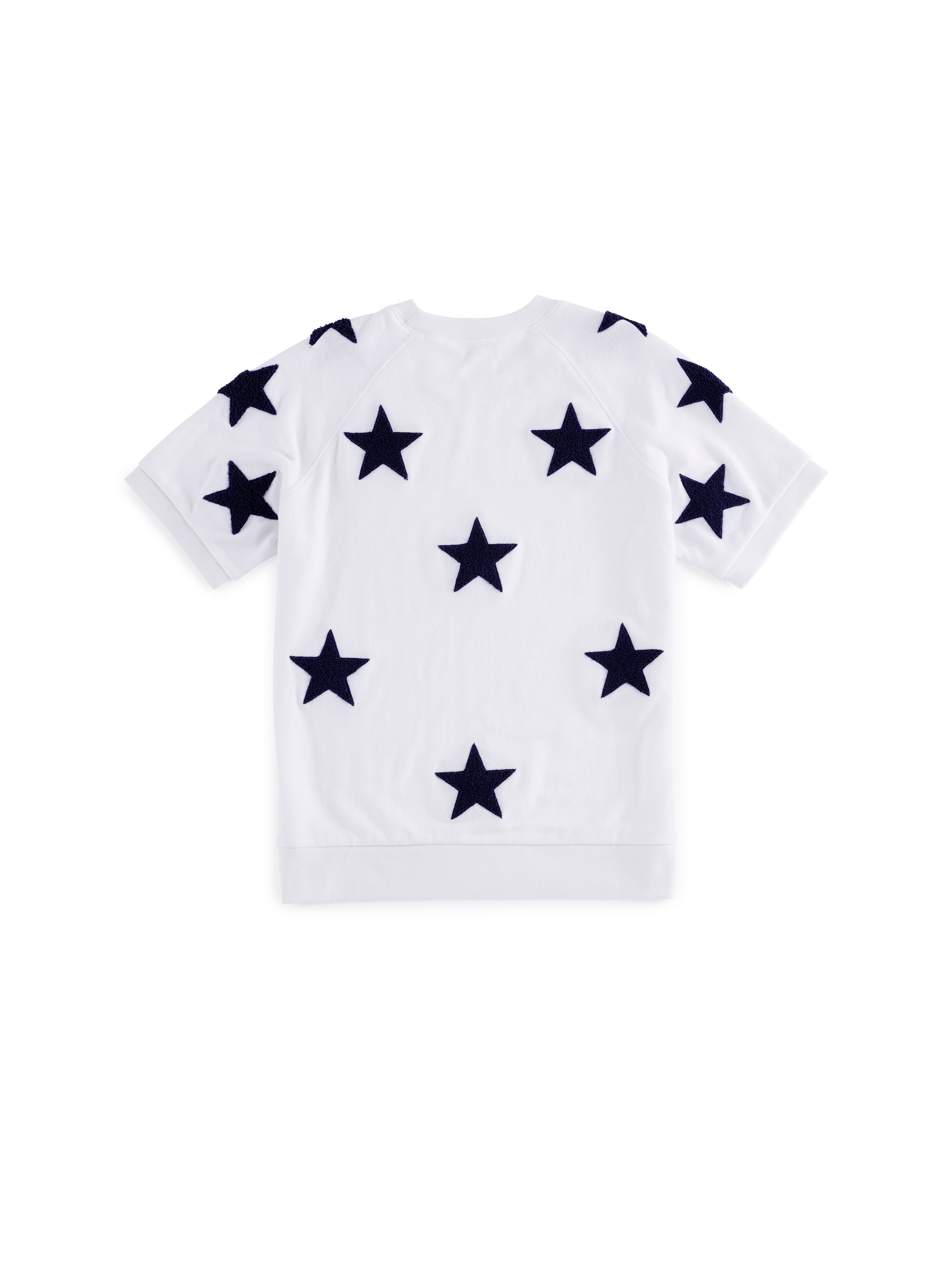 Shiraleah Stars Lightweight Short Sleeve Sweatshirt, White