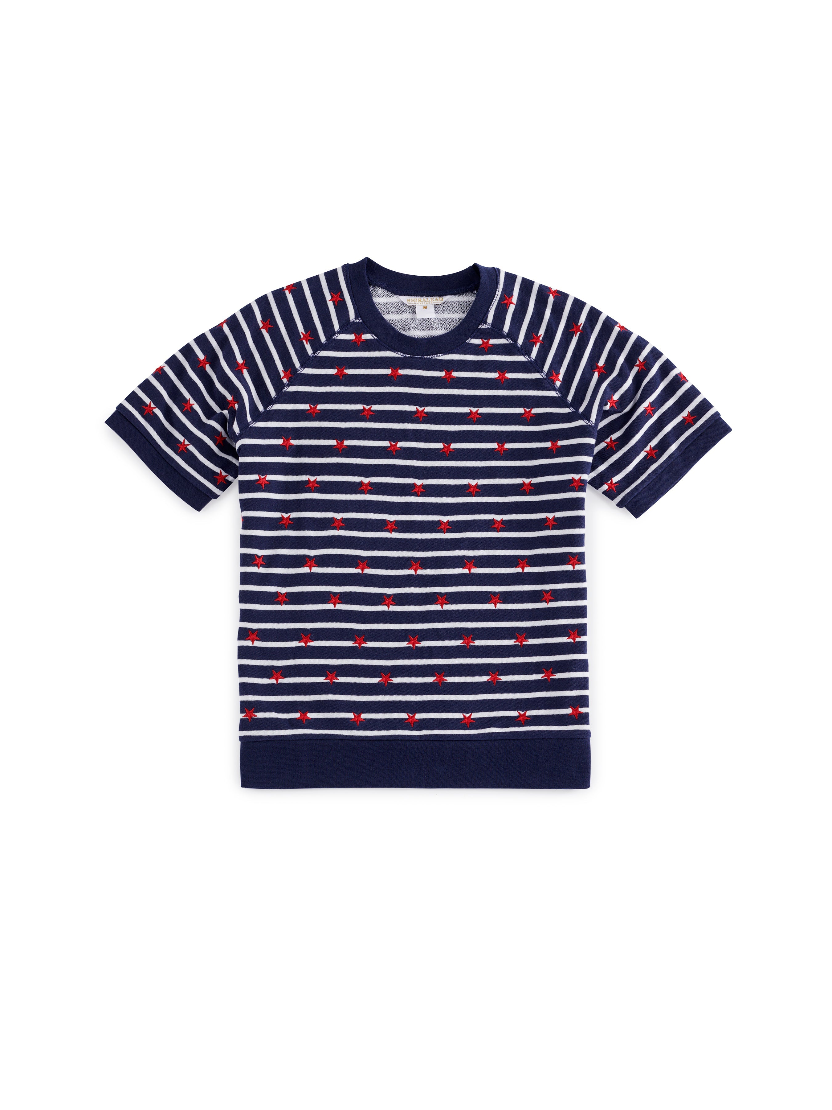 Shiraleah Stripes Lightweight Short Sleeve Sweatshirt, Navy