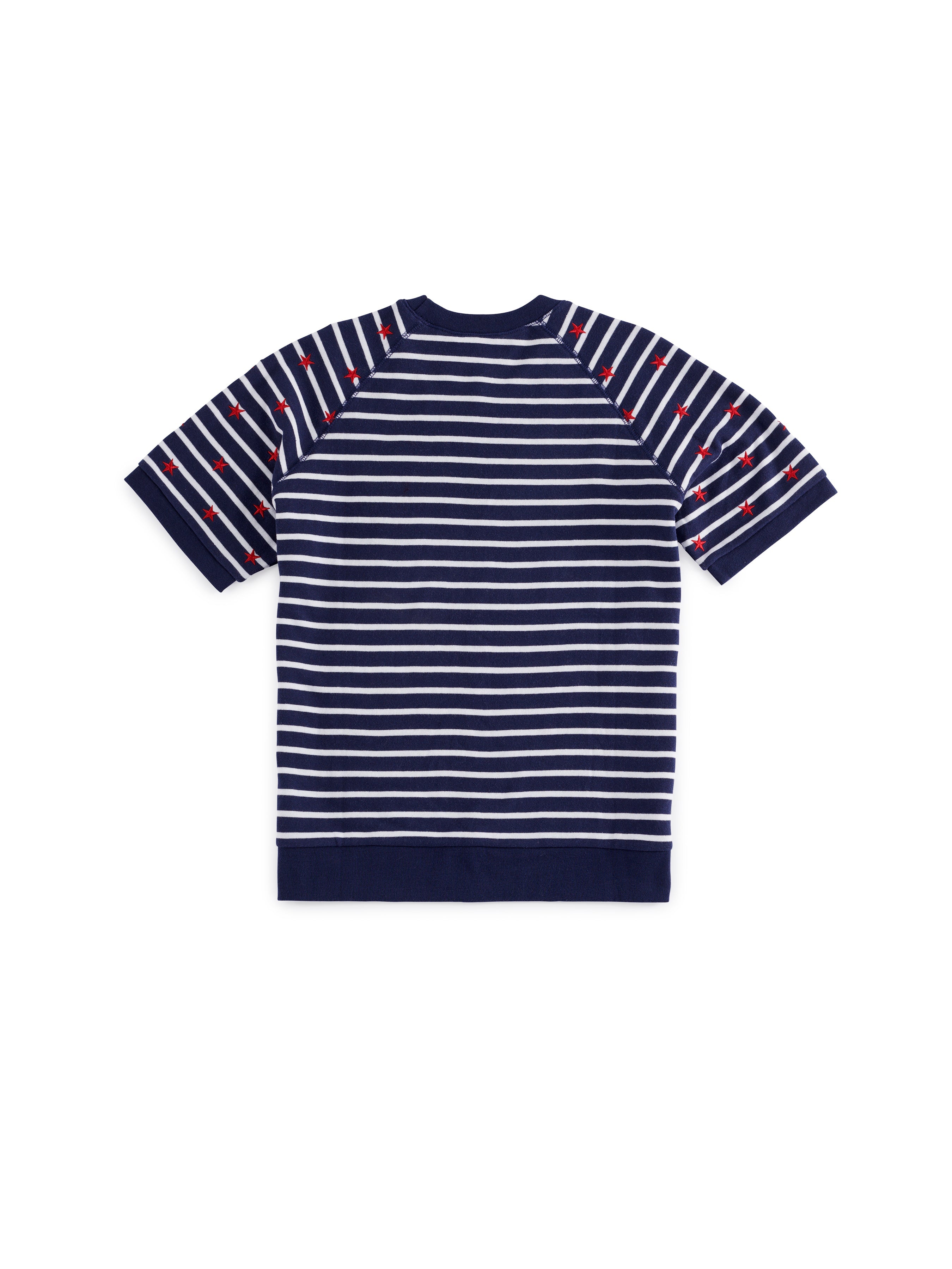 Shiraleah Stripes Lightweight Short Sleeve Sweatshirt, Navy