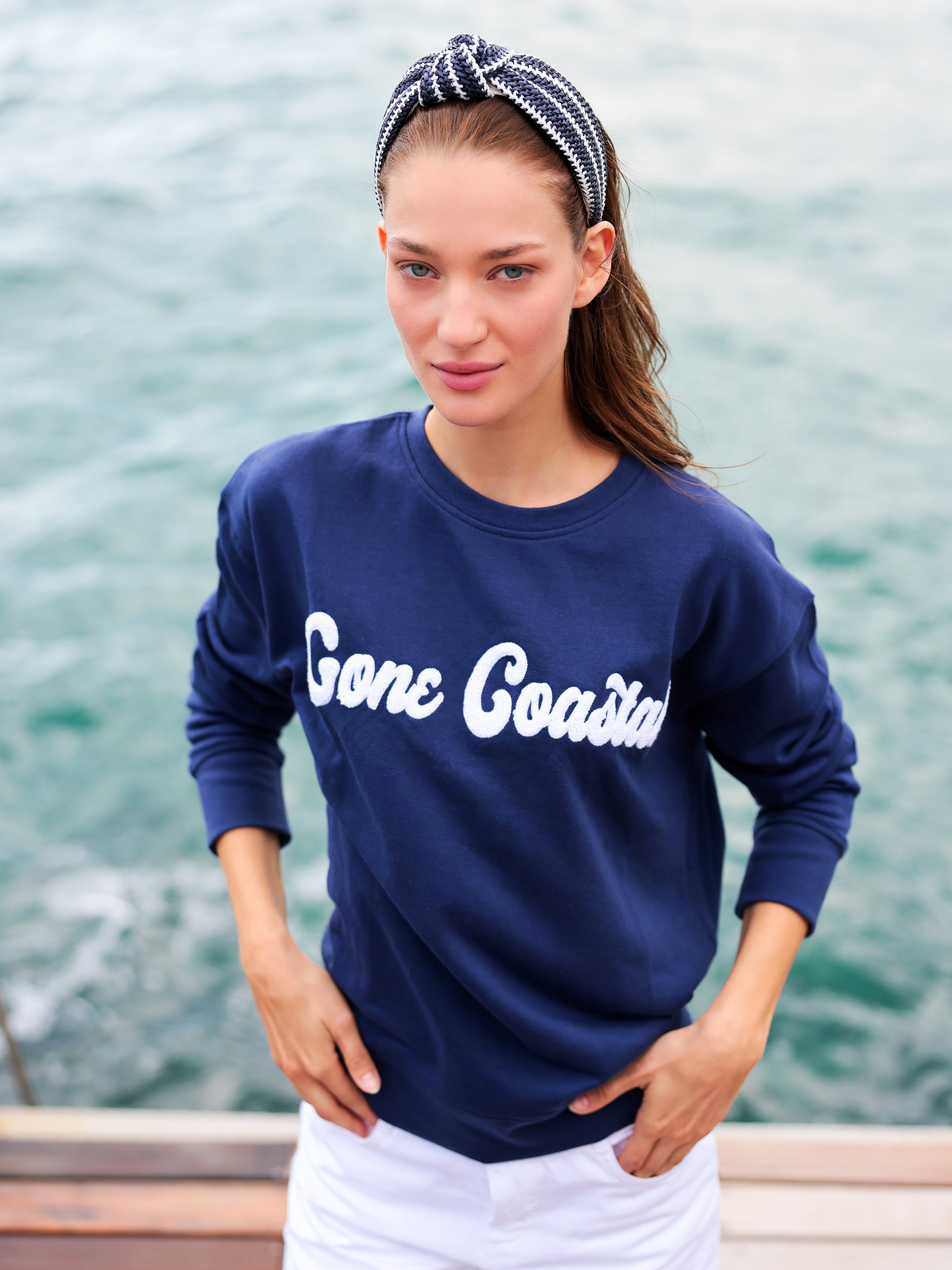 Shiraleah "Gone Coastal" Sweatshirt, Navy