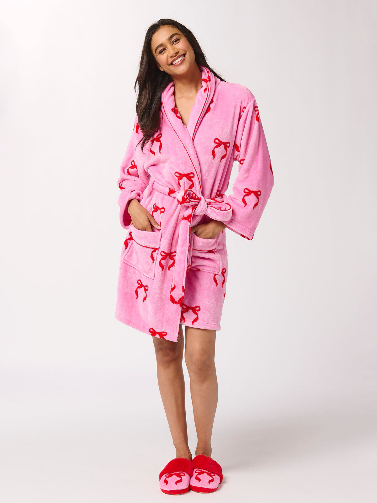 Shiraleah Bow Robe, Pink