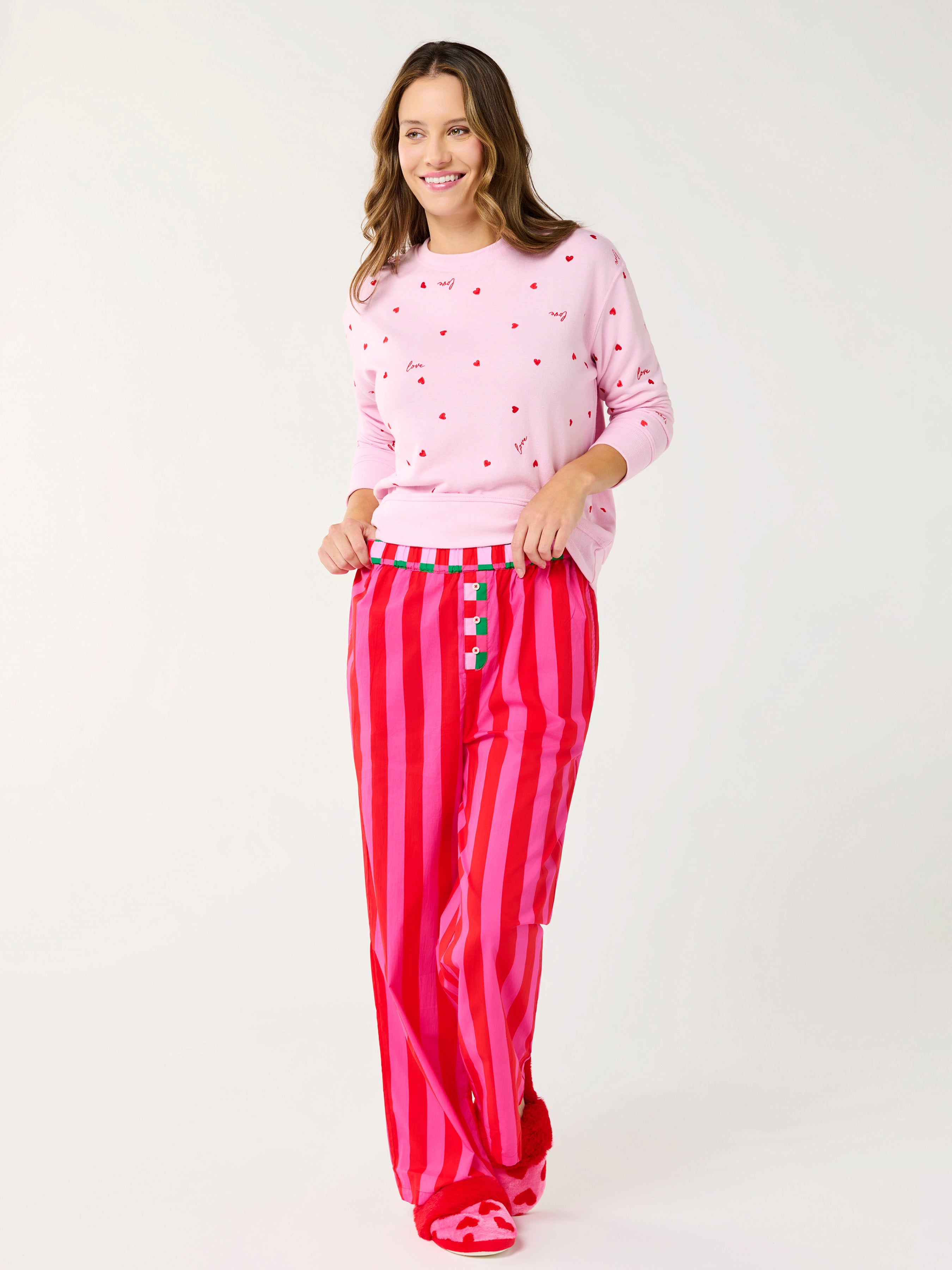 Shiraleah Festive Stripe Boxer Pant RED