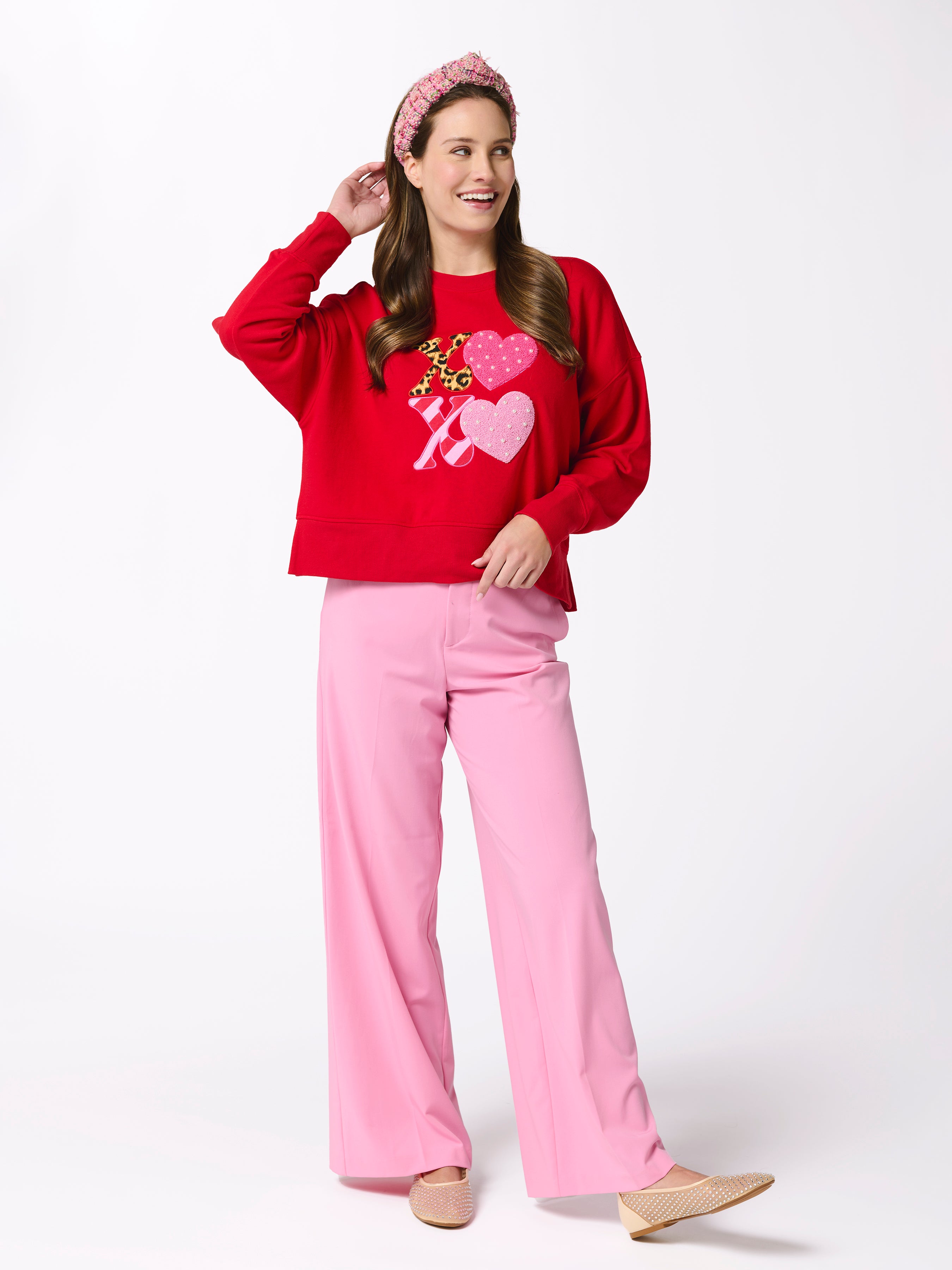 Shiraleah "XOXO" Relaxed Sweatshirt, Red