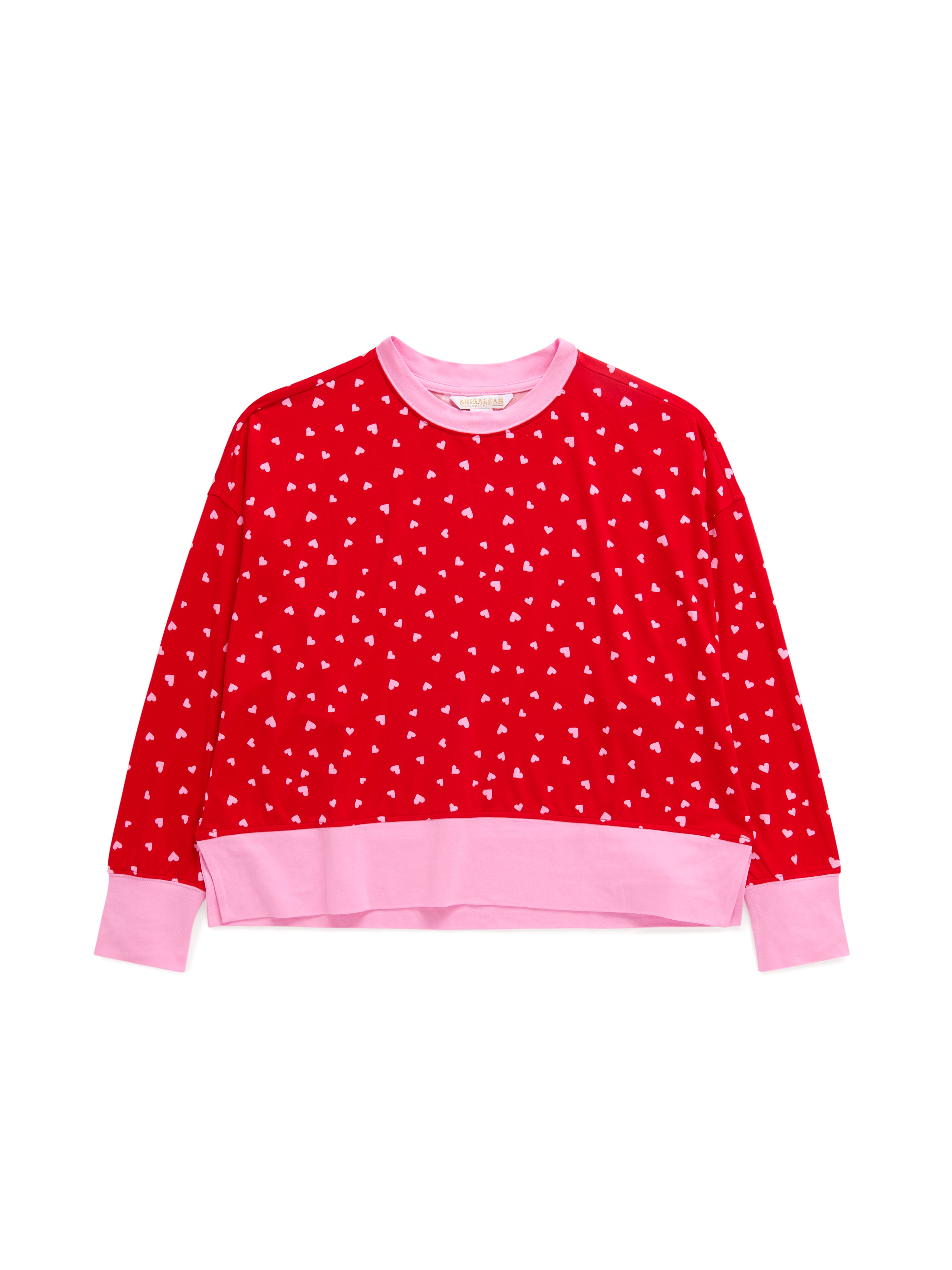 Shiraleah Mini Hearts Ultra-Soft Jersey Knit PJ Set, Red SMALL