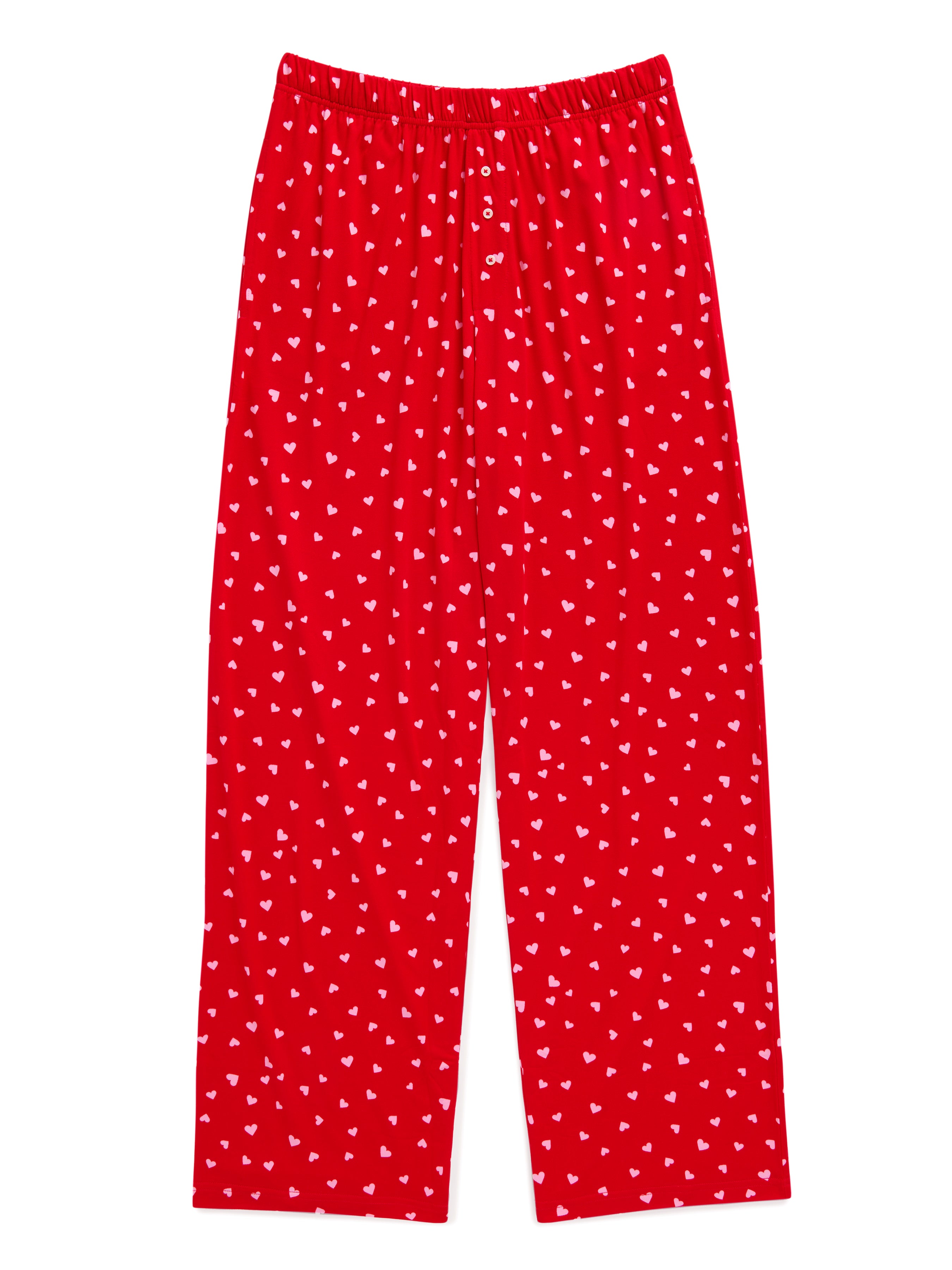 Shiraleah Mini Hearts Ultra-Soft Jersey Knit PJ Set, Red SMALL