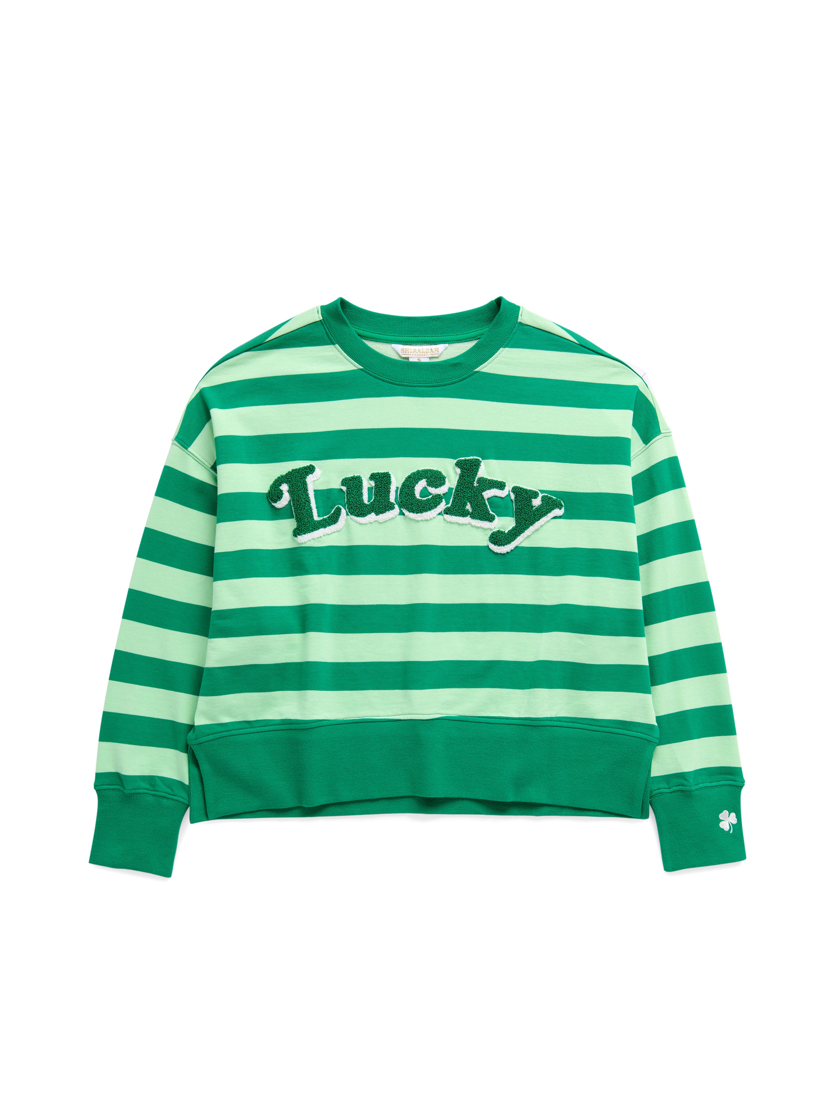 Shiraleah Striped "Lucky" Relaxed Sweatshirt, Green GREEN / SMALL