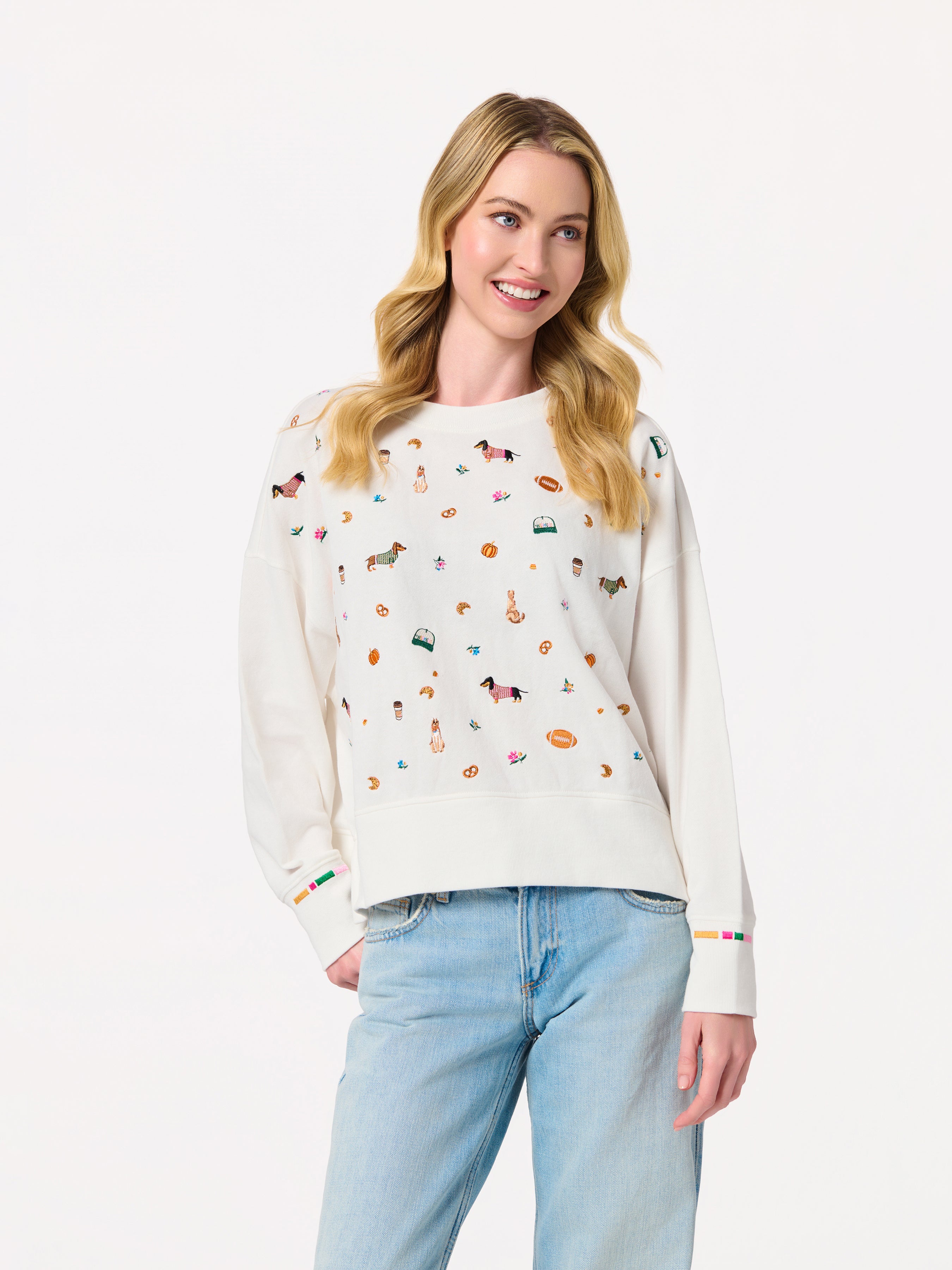 Shiraleah Fall Icons Relaxed Sweatshirt IVORY / EXTRA SMALL