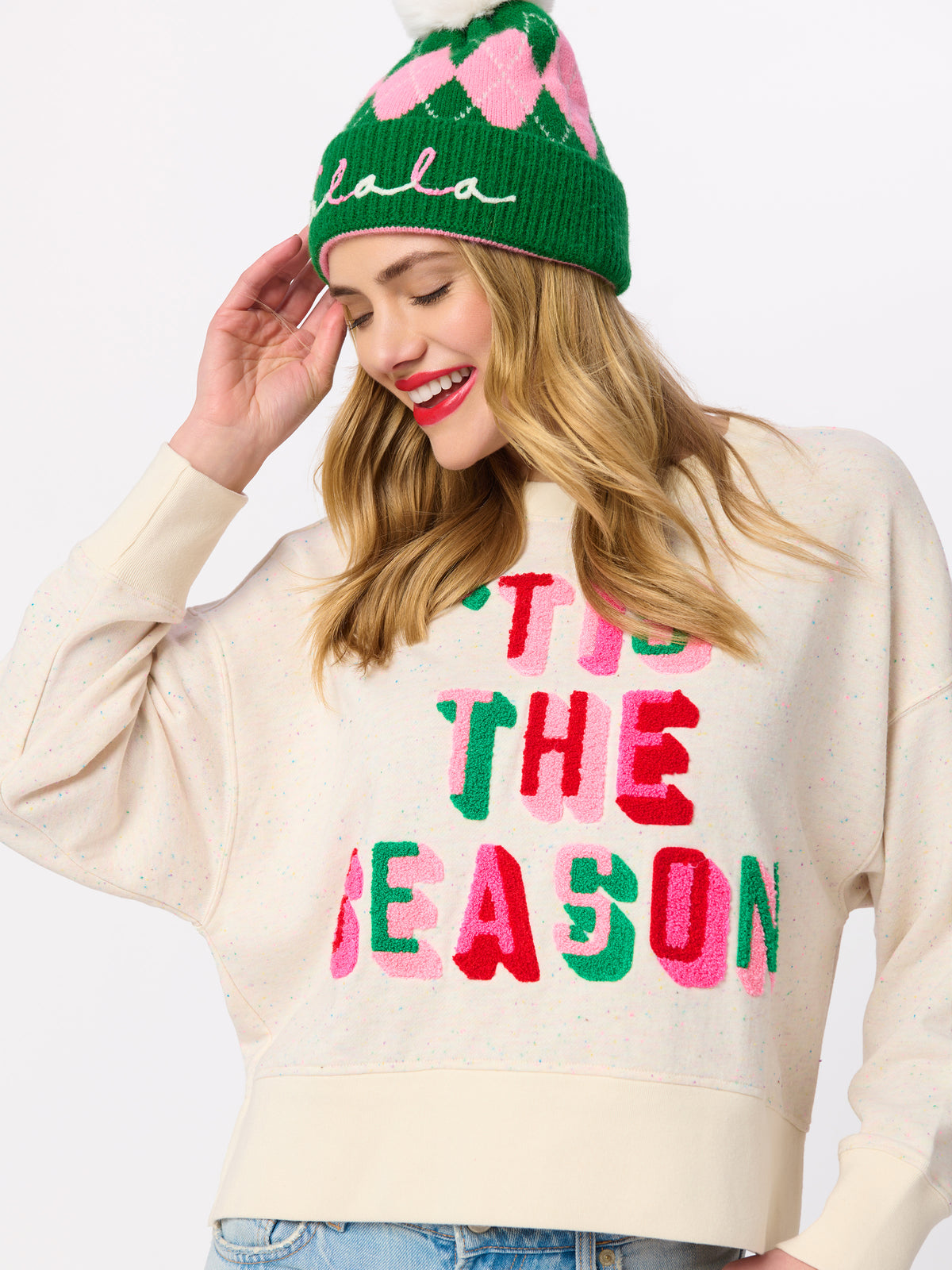 Shiraleah "Tis The Season" Relaxed Sweatshirt CREAM / EXTRA SMALL