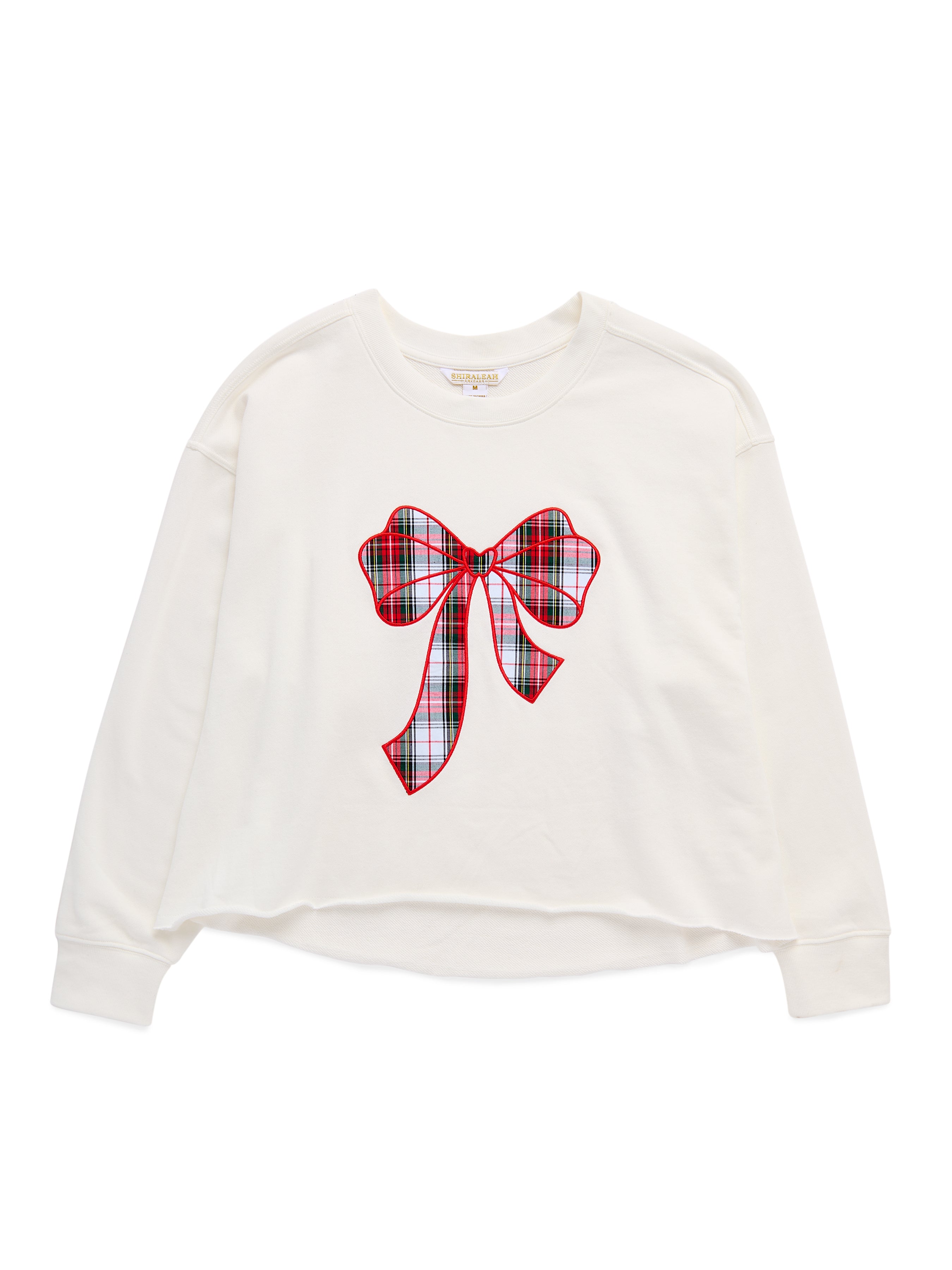 Shiraleah Tartan Bow Lounge Sweatshirt IVORY / EXTRA SMALL