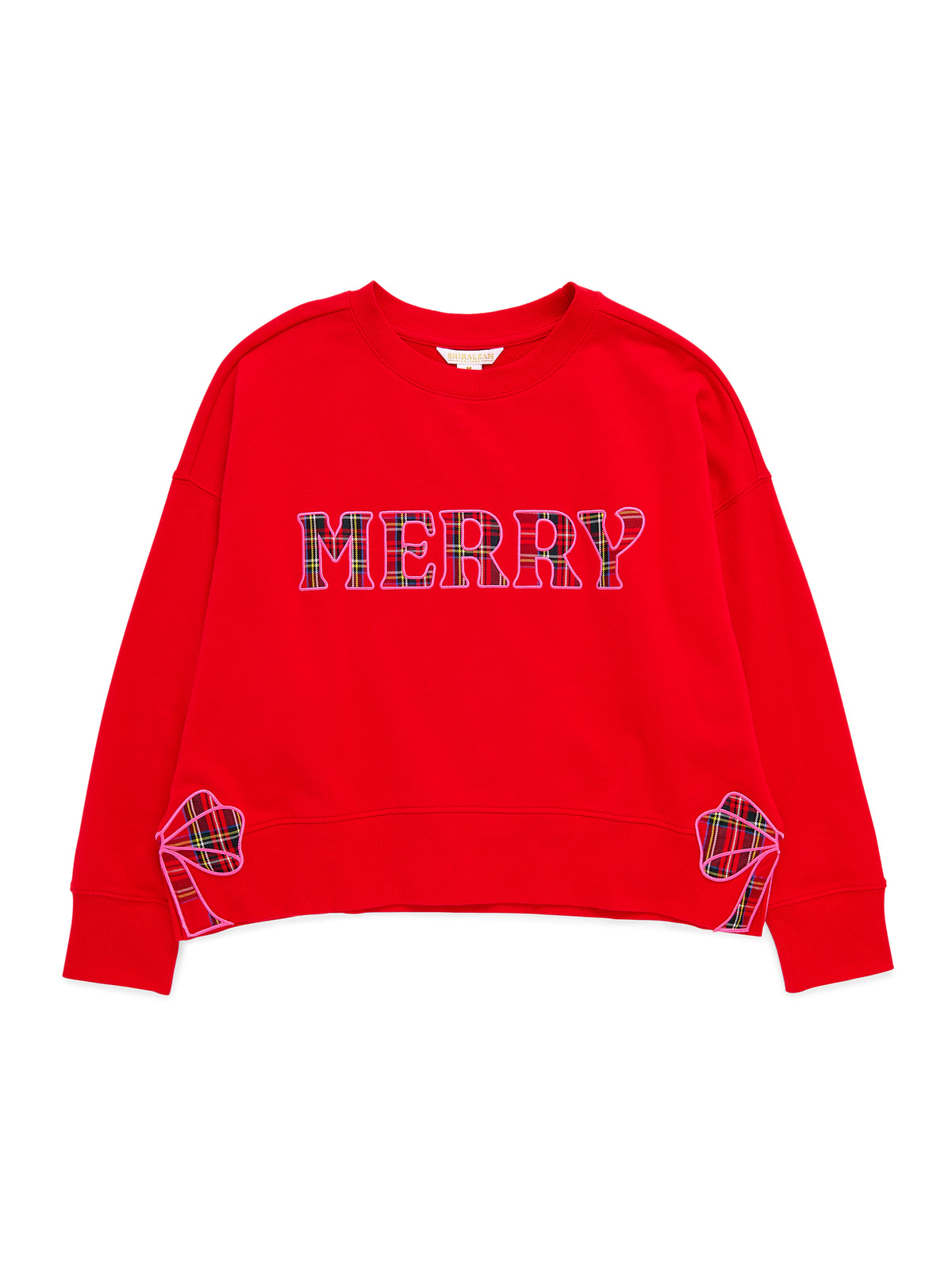 Shiraleah Plaid "Merry" Relaxed Sweatshirt RED / EXTRA SMALL